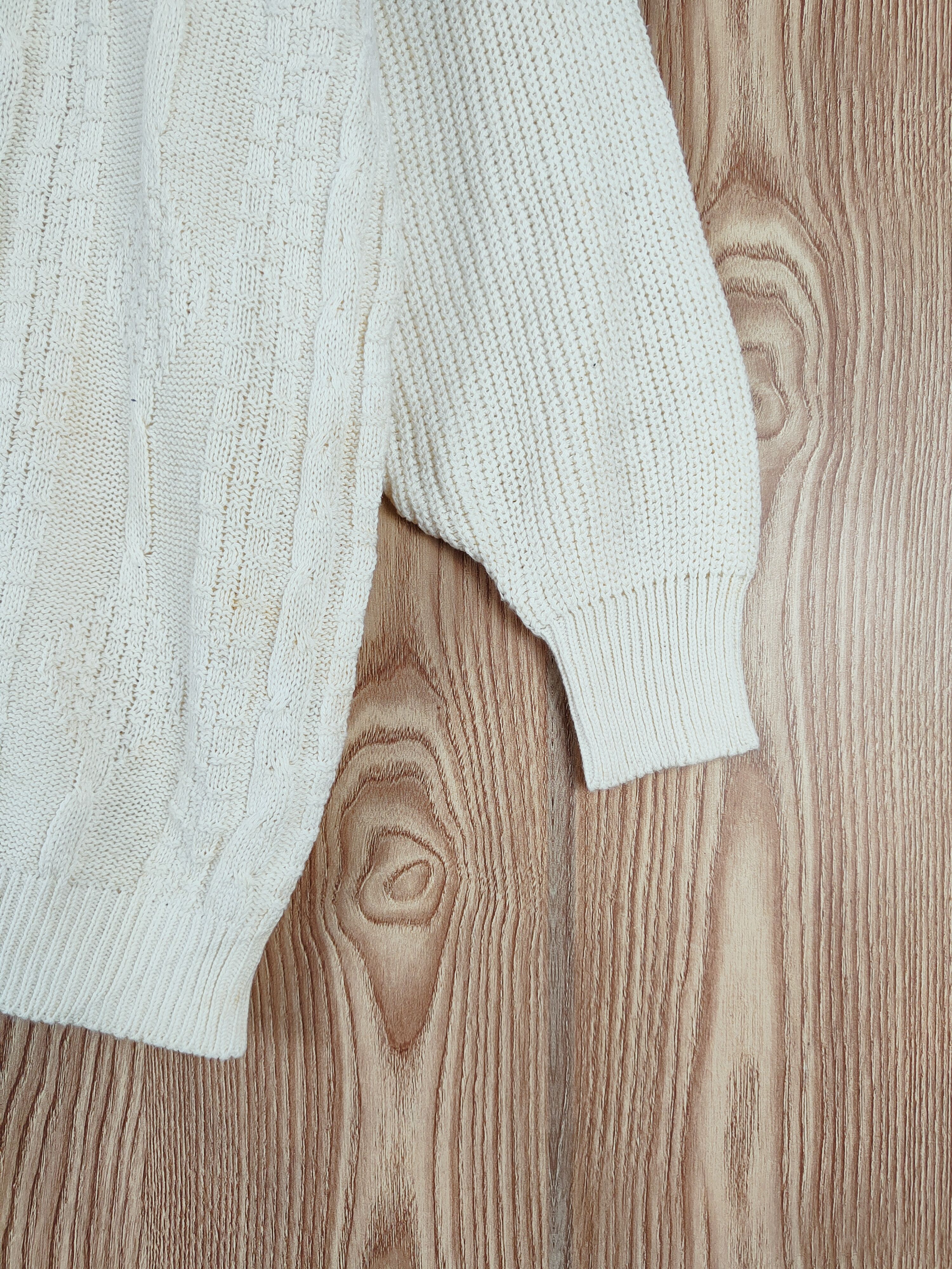 Aran Isles Knitwear × Japanese Brand Japanese Brand Cream Knitwear Cardigan vintage #W 550 Size L / US 10 / IT 46 - 6 Thumbnail