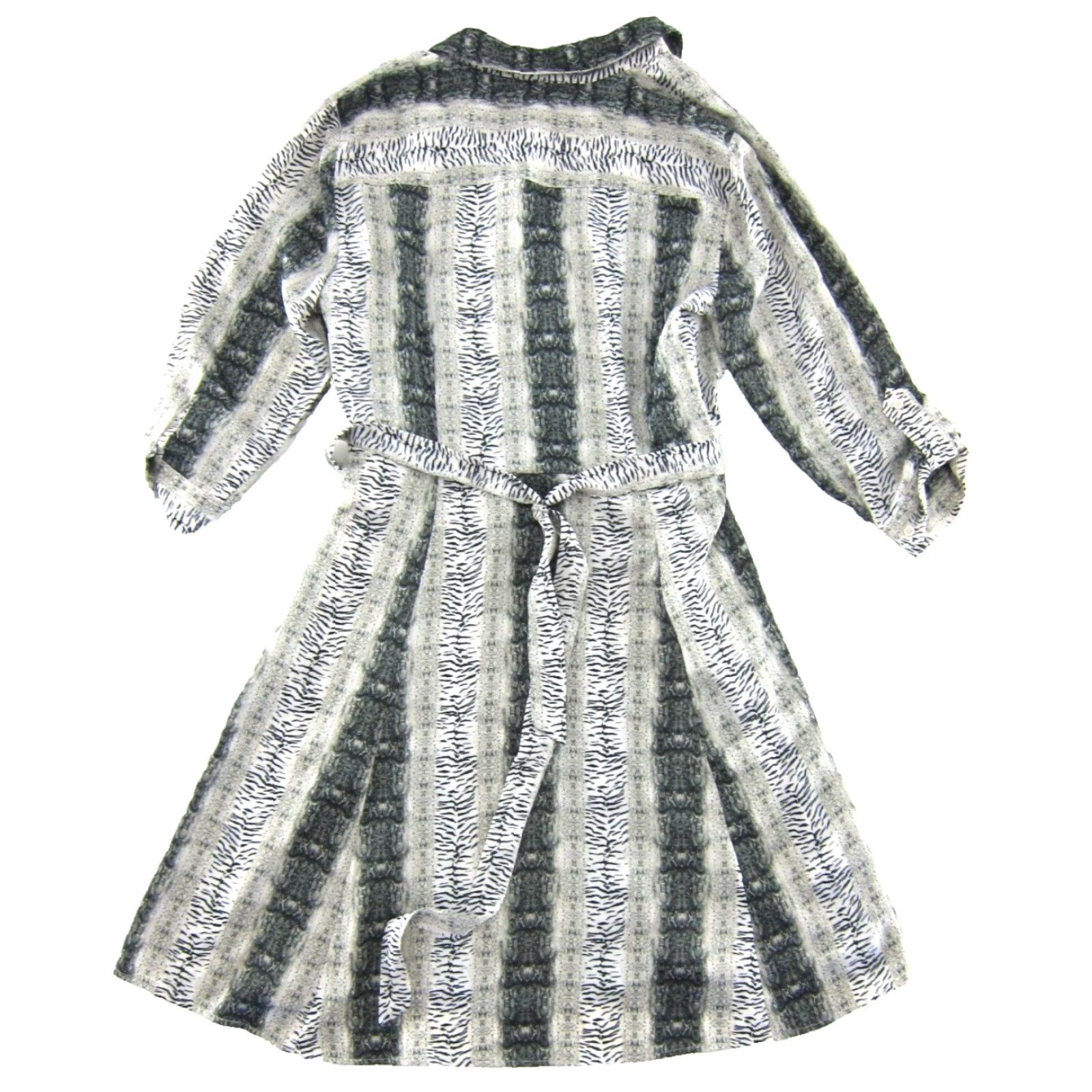 Vintage INC International Concepts Grey Snake Print Shirt Dress Button Up 3/4 Sleeve 14 Size XL / US 12-14 / IT 48-50 - 2 Thumbnail