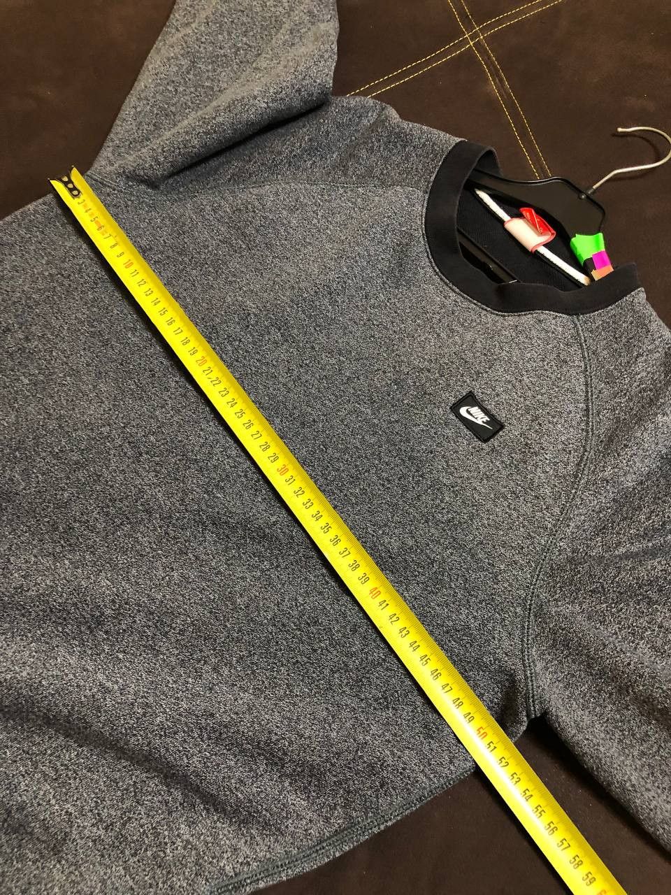 Nike Nike Sweatshirt Grey The Varsity Crew Shoebox Logo Pullover Size US S / EU 44-46 / 1 - 9 Thumbnail