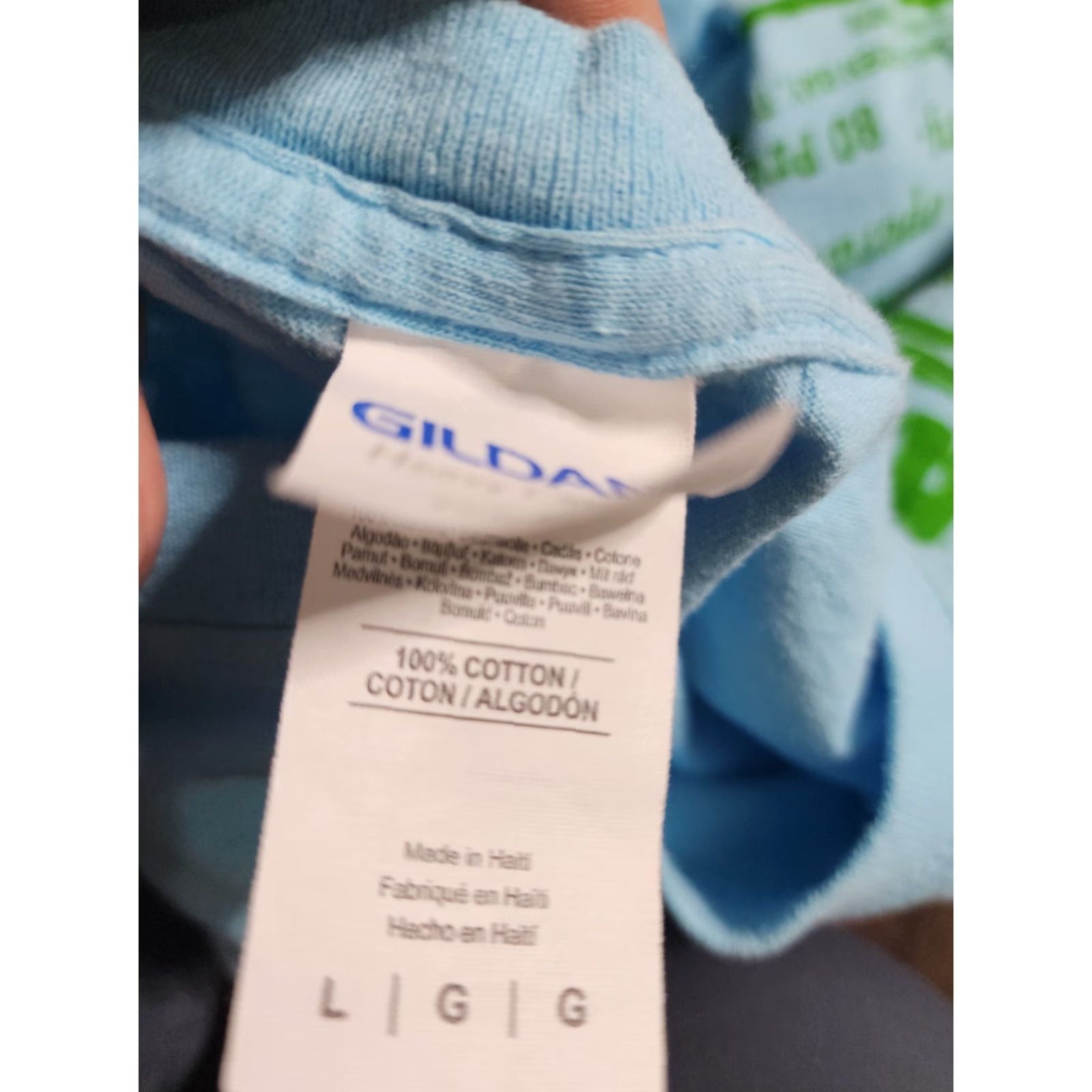 Gildan Mens L Gildan T-Shirt Cane Garden Bay British Virgin Isles Rum Distillery Double-Sided Short Sleeve Crew Neck Blue Cotton Shirt Mens Size US L / EU 52-54 / 3 - 5 Thumbnail