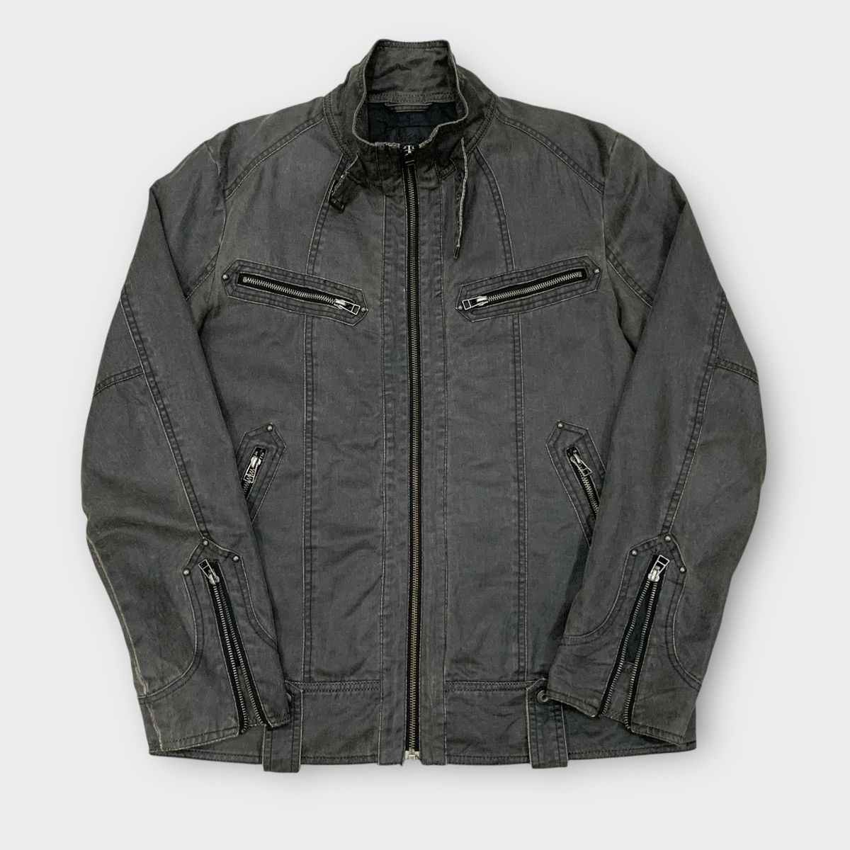 Mossimo MOSSIMO STAND COLLAR BIKER JACKET MULTIPOCKET MILITARY Size US M / EU 48-50 / 2 - 1 Thumbnail