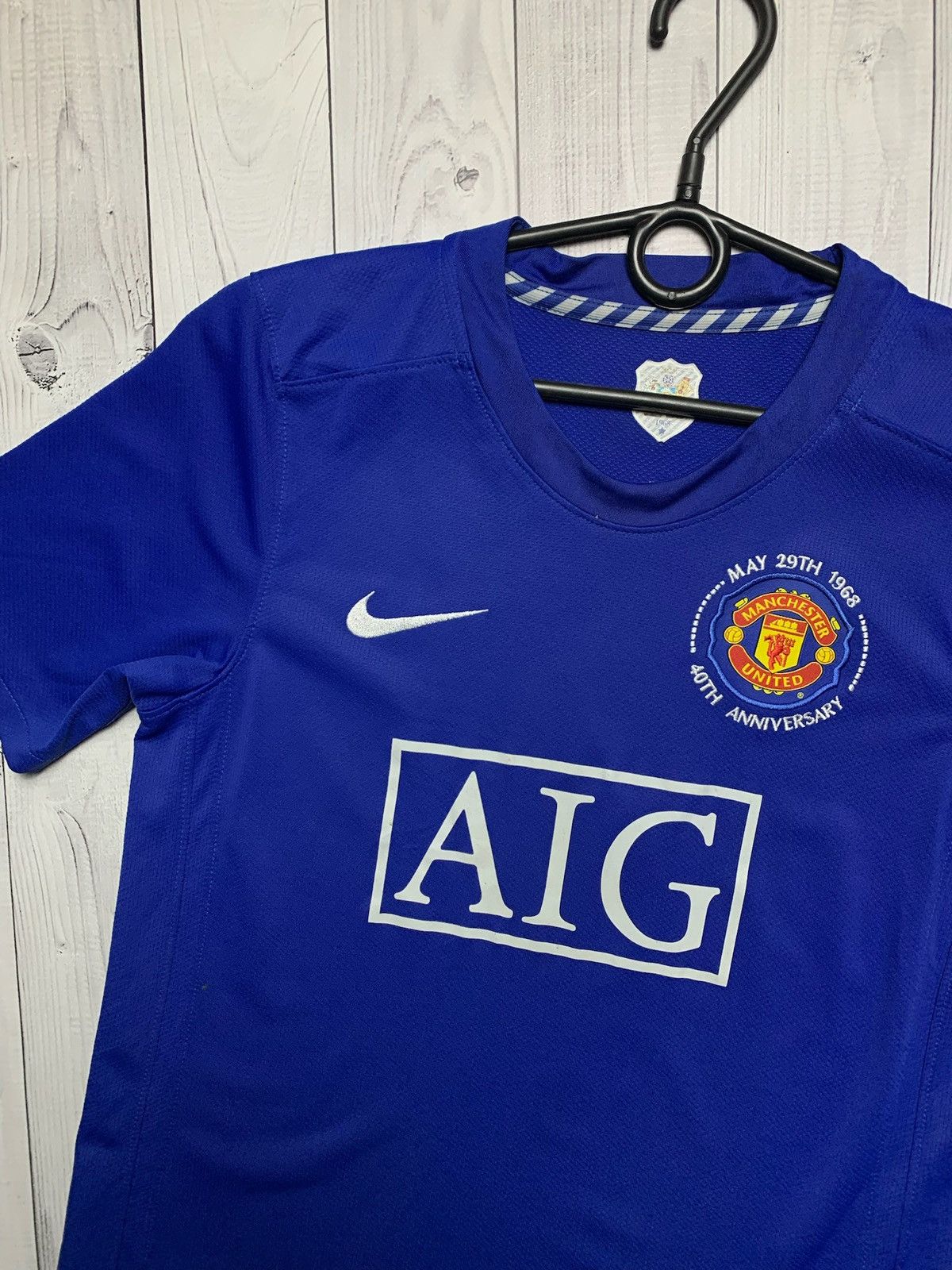 Nike × Vintage Vintage Nike Manchester United soccer jersey size L blue Size US L / EU 52-54 / 3 - 2 Thumbnail