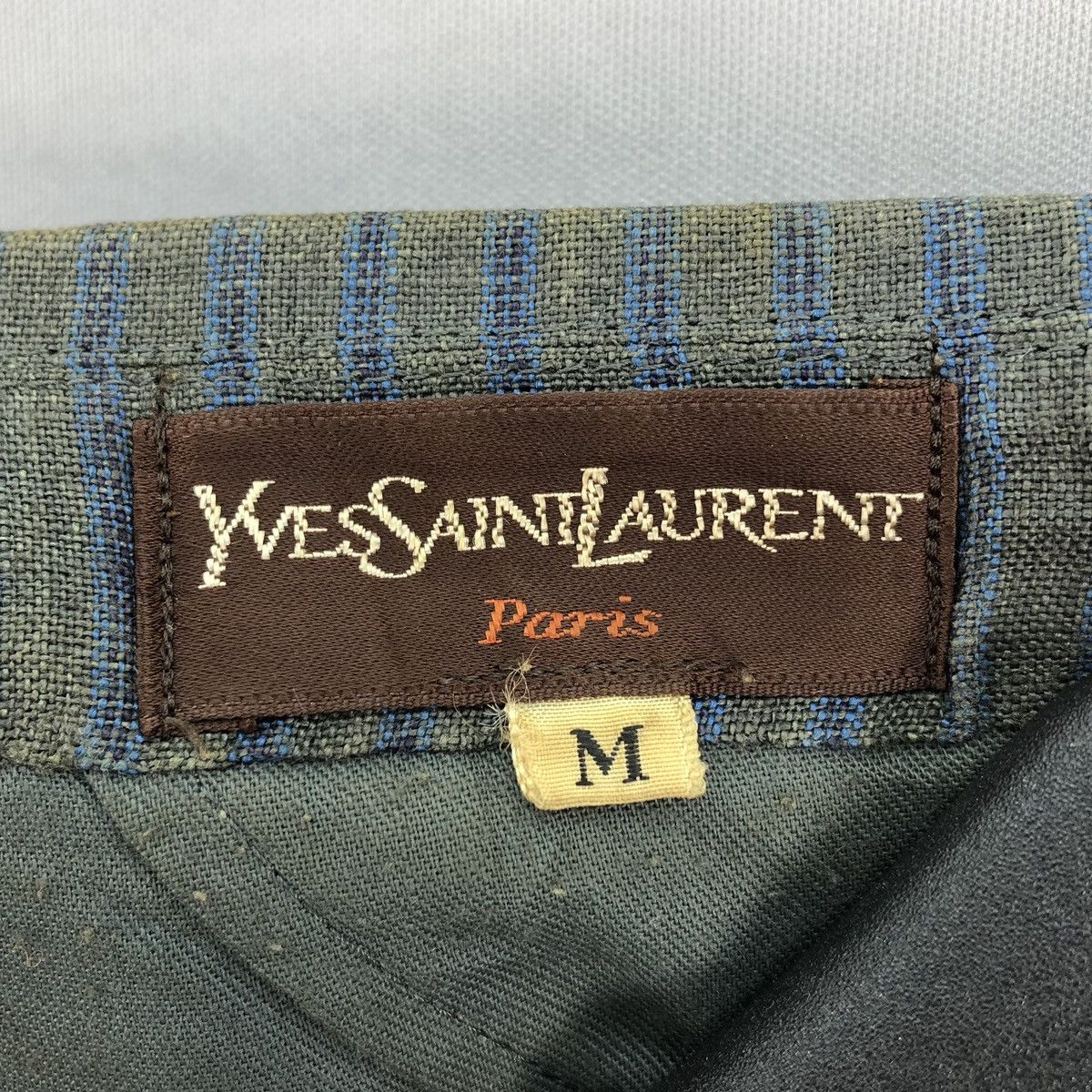 Vintage Yves Saint Laurent Paris Double Breasted Coat Stripe