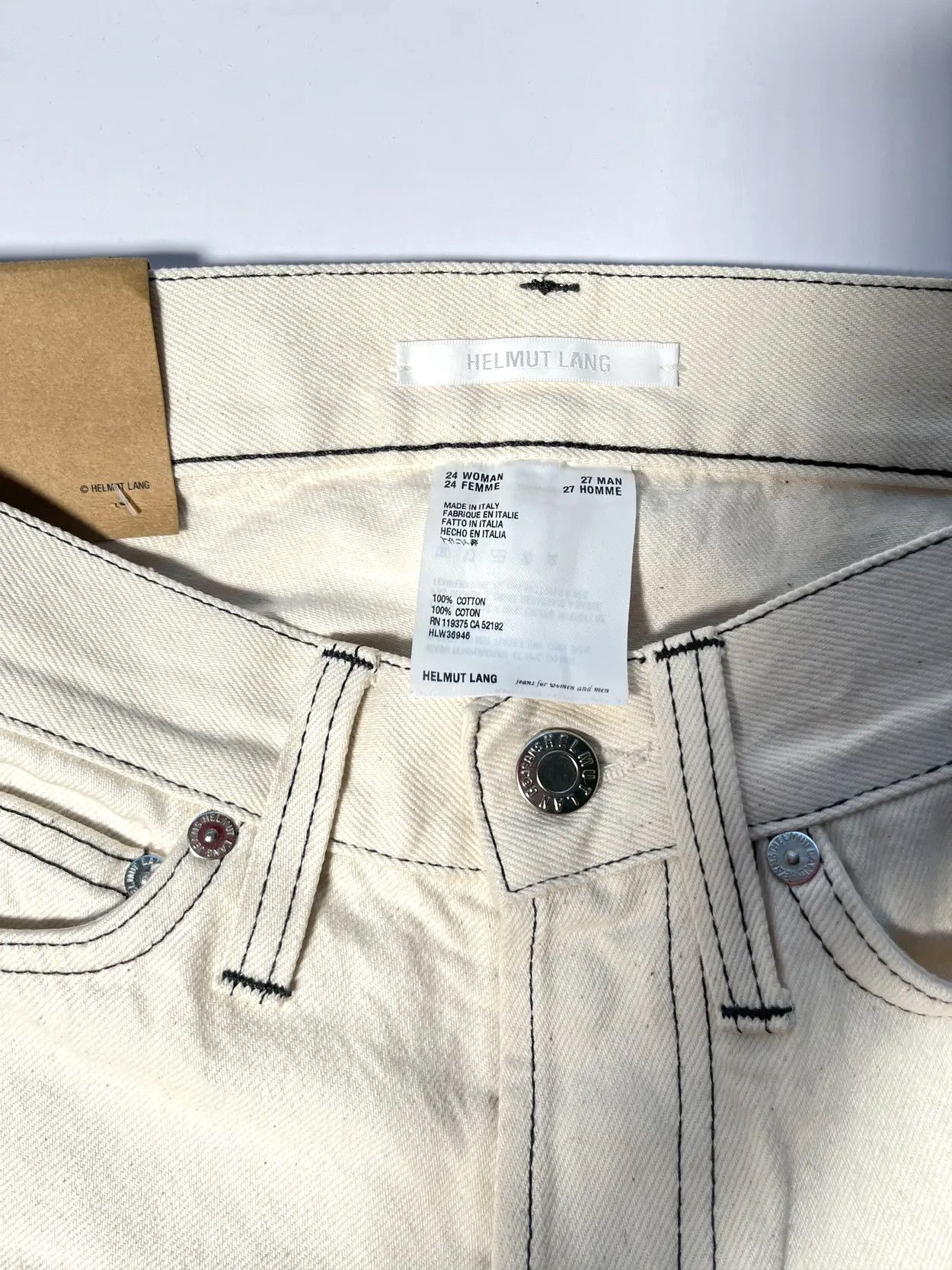 Helmut Lang ⚡️QUICK SALE⚡️Helmut Lang Natural Cream Jeans Denim Size US 27 - 4 Thumbnail