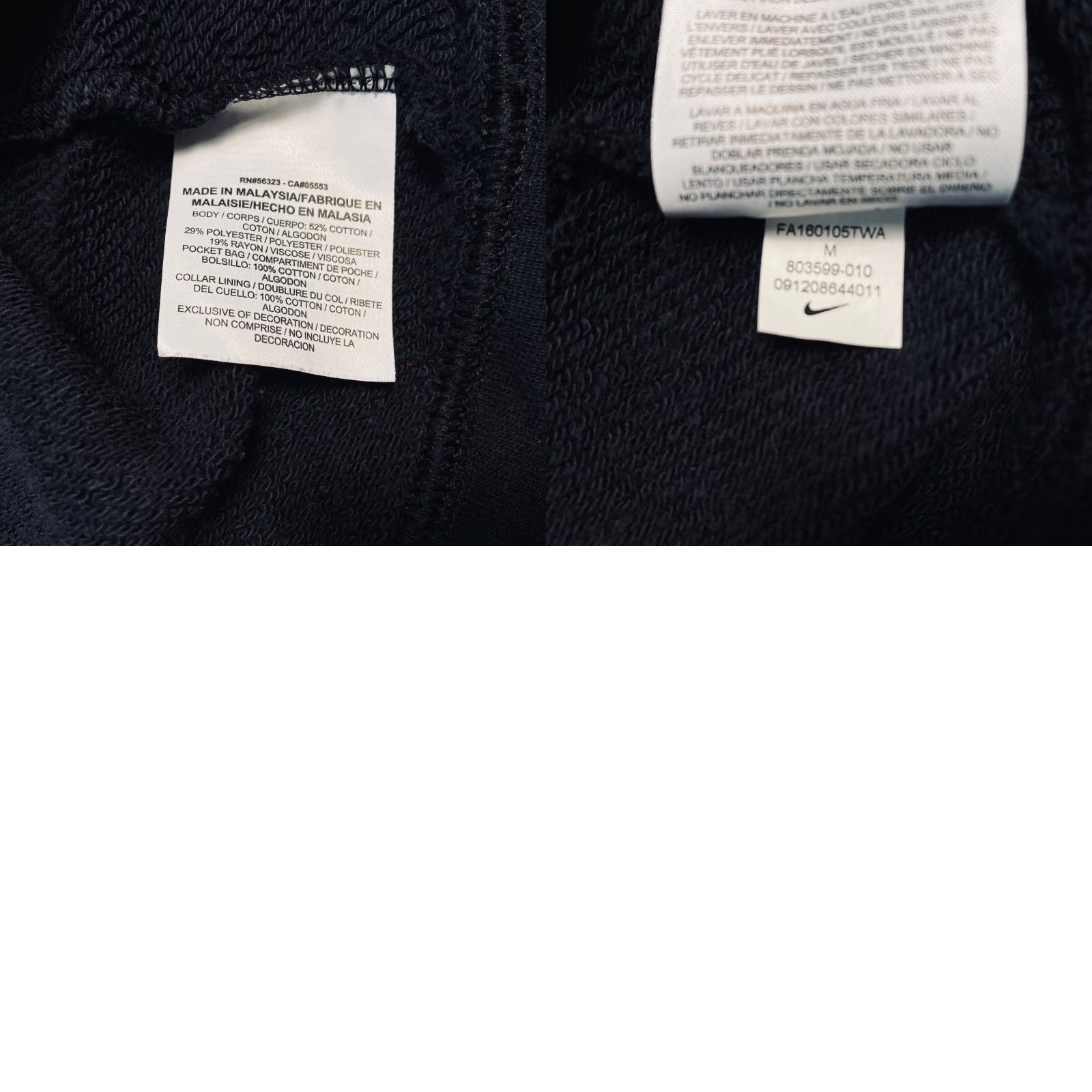 Nike VINTAGE Nike Sportswear Funnel Neck Hoodie Men’s Medeium Black Pullover Fleece Kangaroo Size US M / EU 48-50 / 2 - 9 Thumbnail