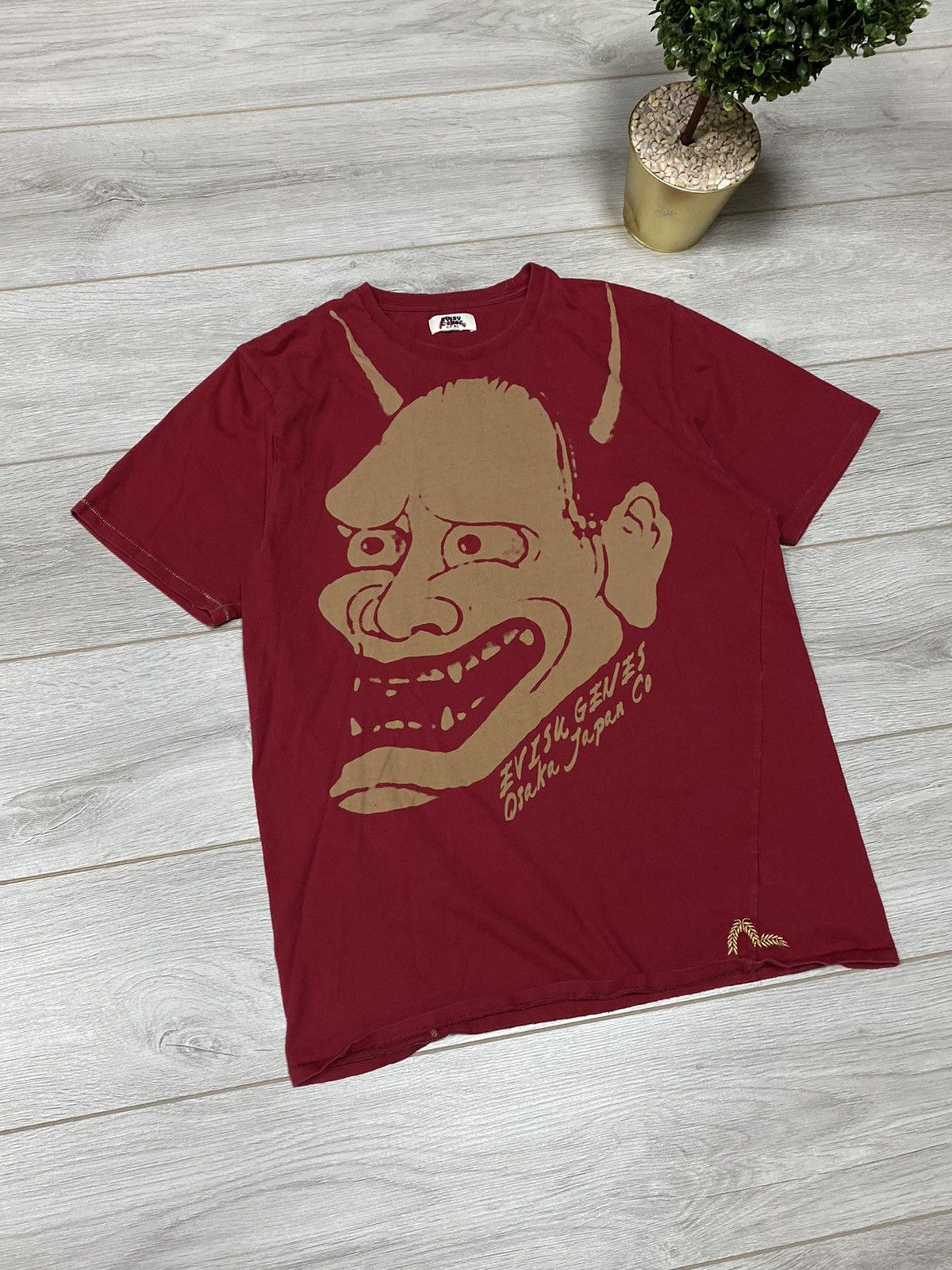 Evisu Evisu Hannya mask genes devil big logo t-shirt Size US XL / EU 56 / 4 - 2 Thumbnail