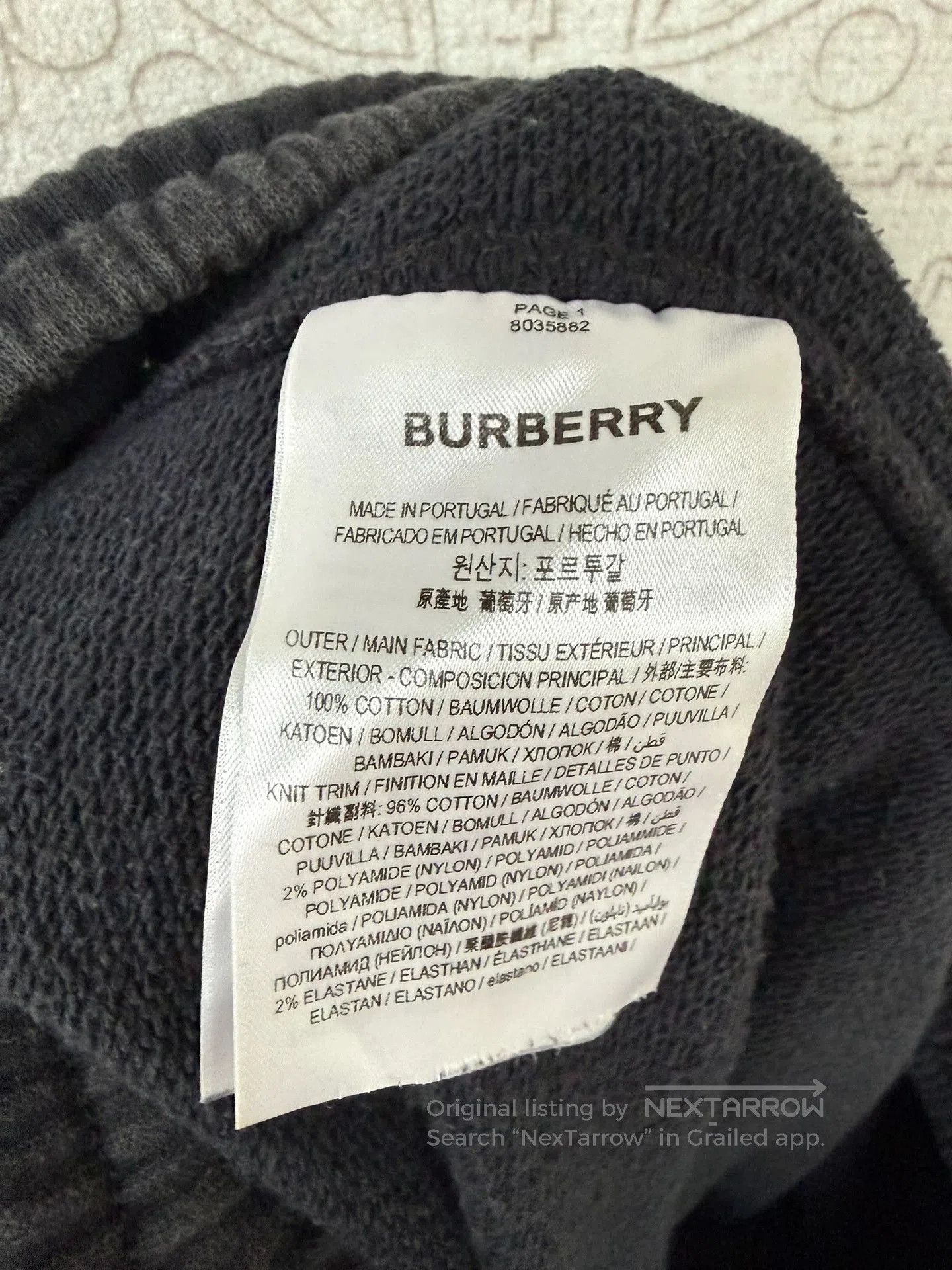 burberry striped pocket sweatpants size M.
