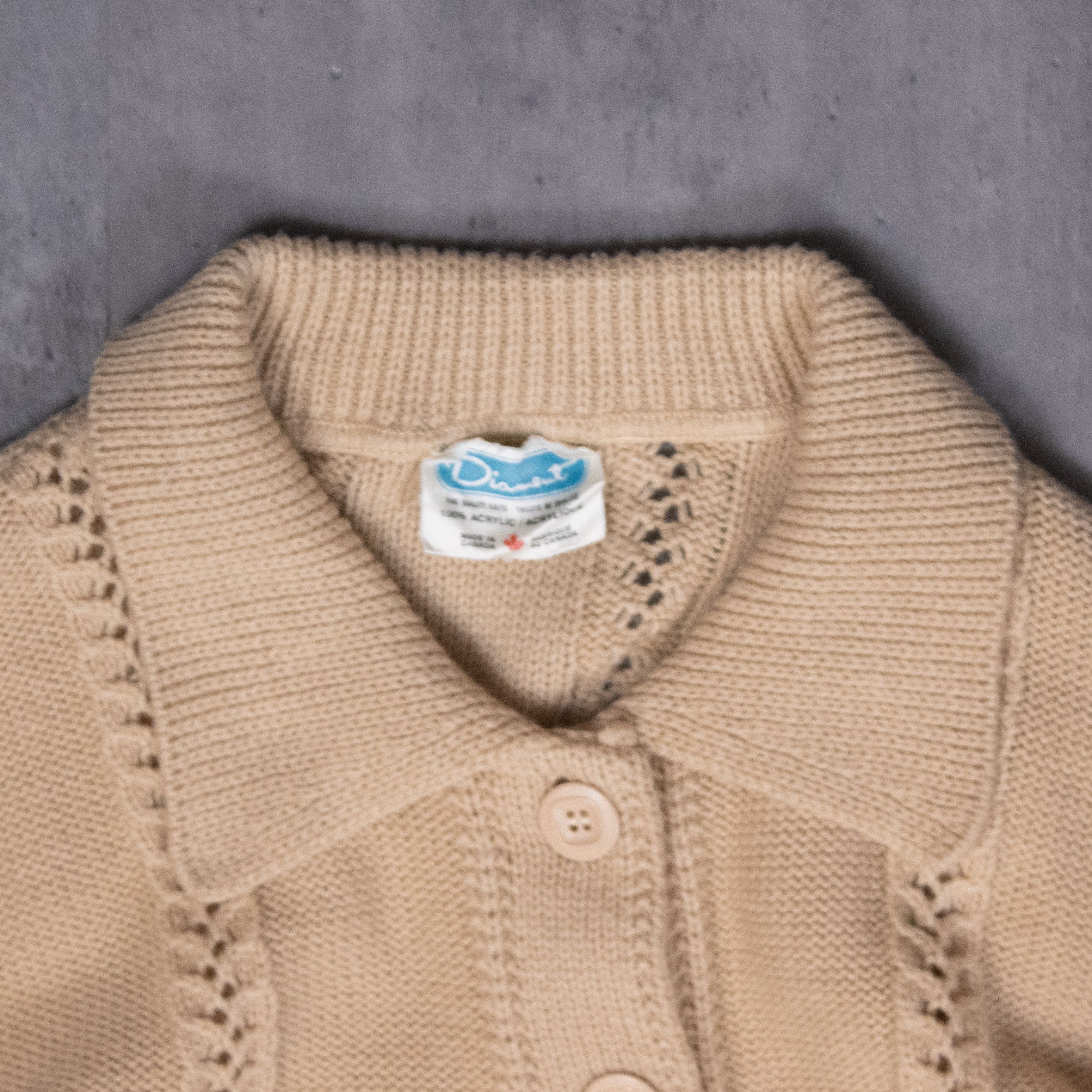 Vintage Vintage 1980's Cable Knit Collared Cardigan Cream Sweater Size US M / EU 48-50 / 2 - 6 Thumbnail