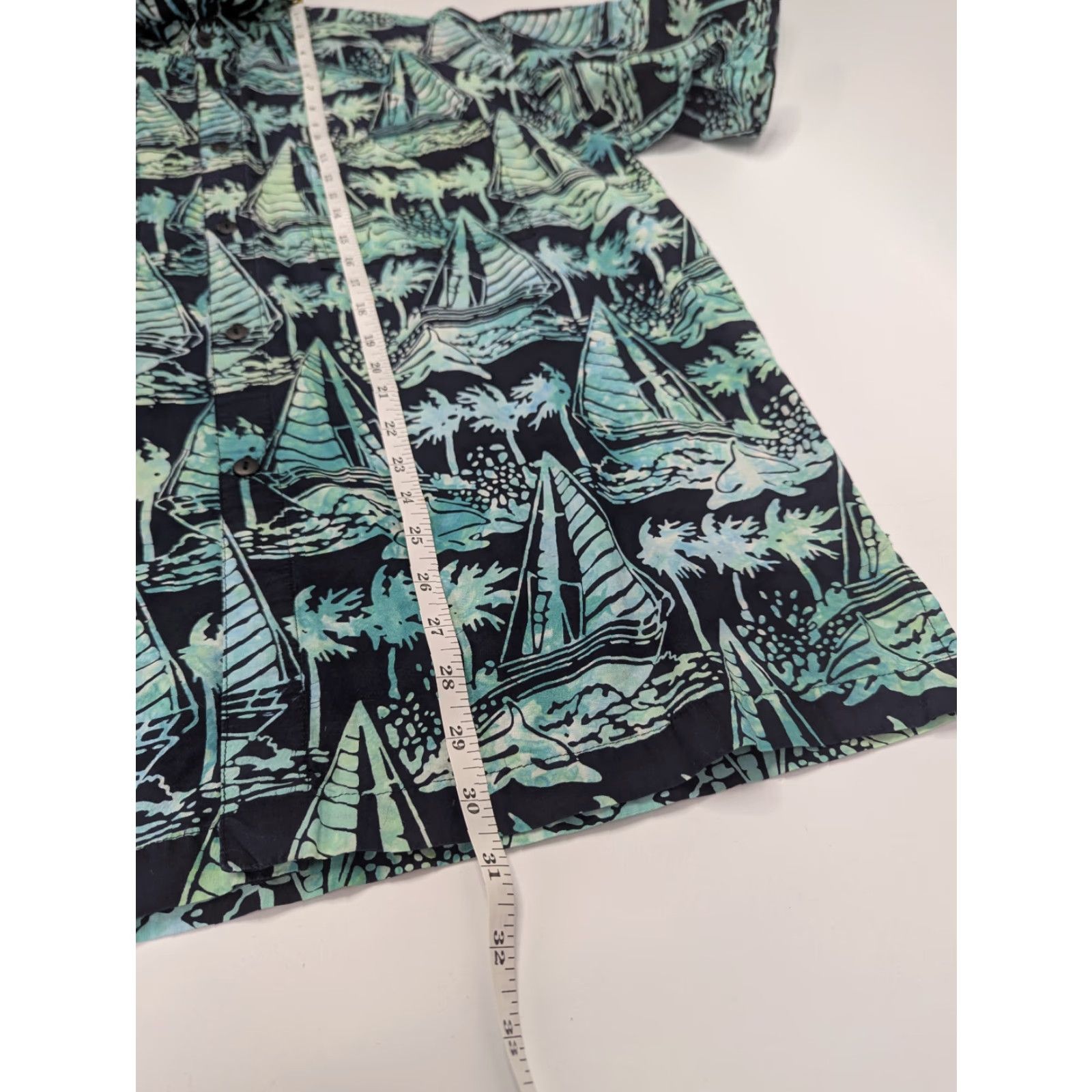 Vintage Sailboats Bob Bitchin Turquoise Button Hawaiian Shirt Size Large Cotton Shirt Mens Size US L / EU 52-54 / 3 - 4 Thumbnail