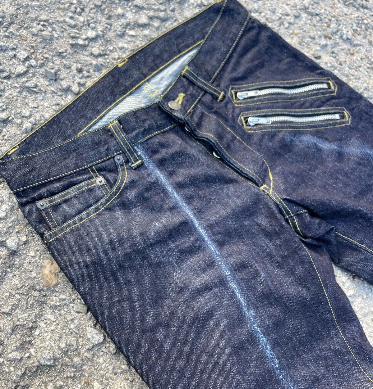 RUDE GALLERY 🔥 RUDE GALLERY JAPAN FLARE DENIM ZIPPER PANTS Size US 33 - 5 Thumbnail