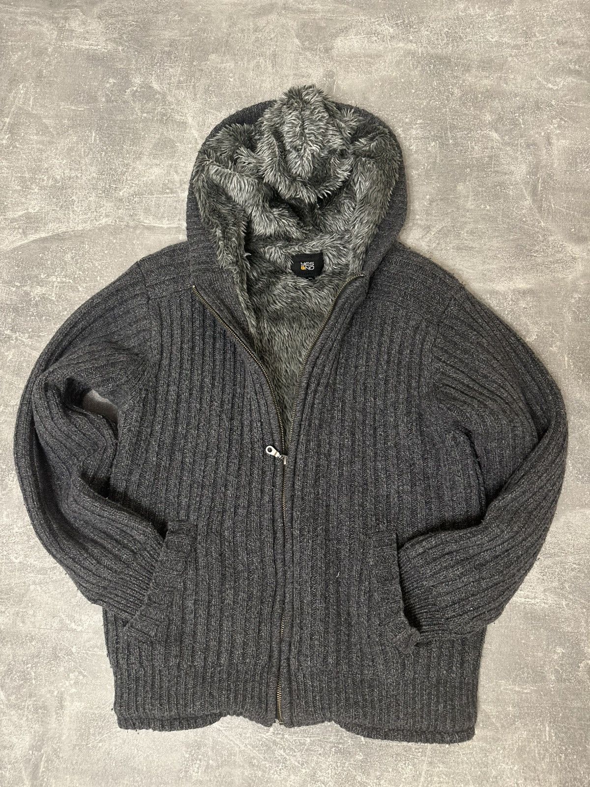 Japanese Brand × Vintage Y2K Japanese Full Fur Hoodie Knit Sweater LGB Style Size US L / EU 52-54 / 3 - 5 Thumbnail