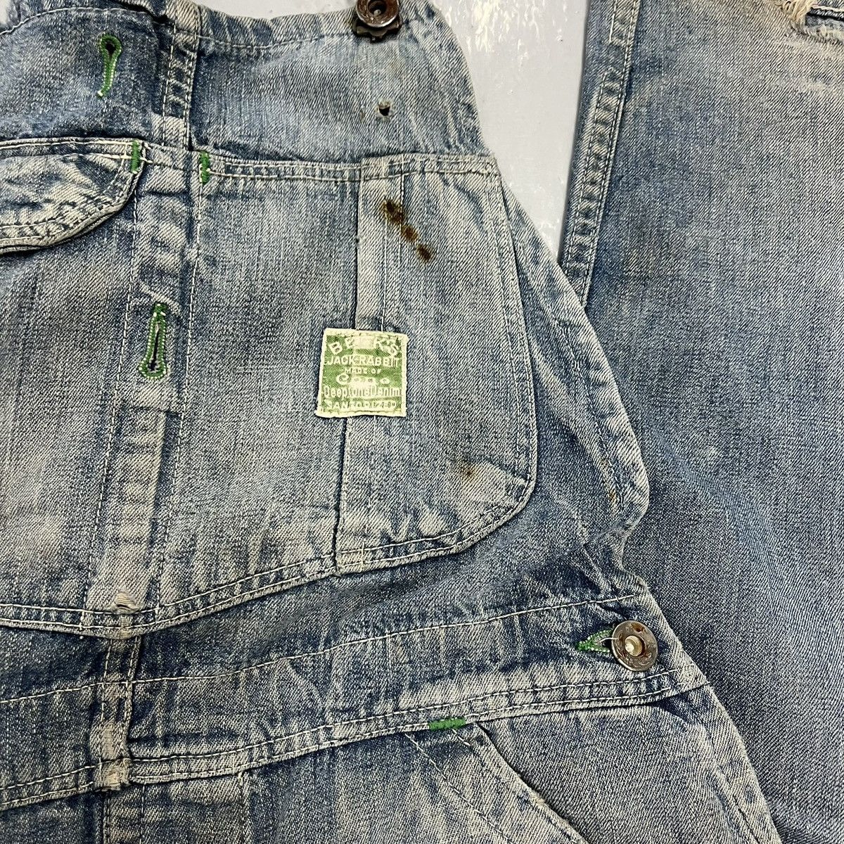 Other Vintage 40s Jack Rabbit WW2 Sanforized Denim Overalls 30x30 Size US 30 / EU 46 - 2 Thumbnail