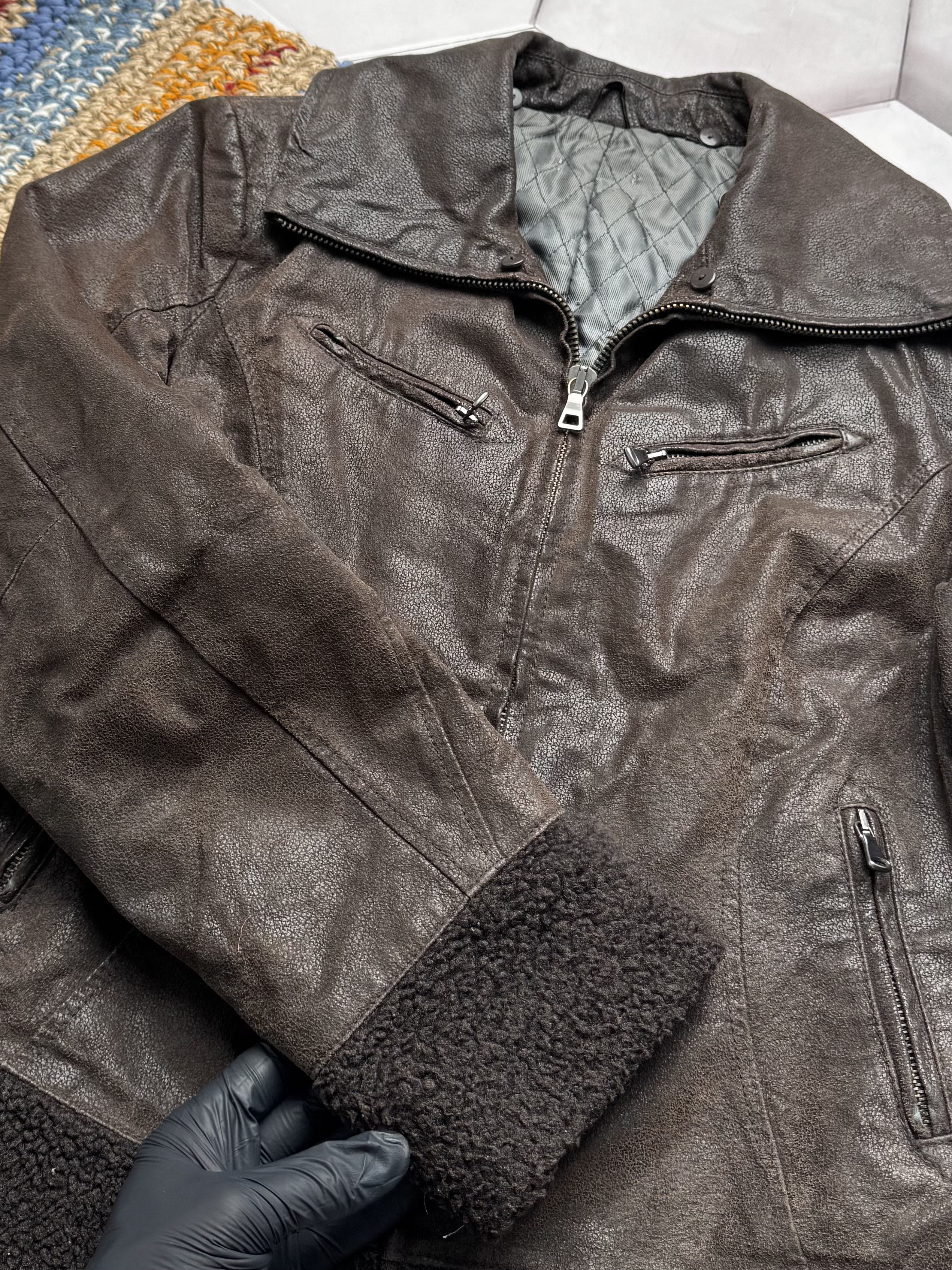 Vintage Vintage Cropped Real Leather Jacket (E4) Size L / US 10 / IT 46 - 4 Thumbnail