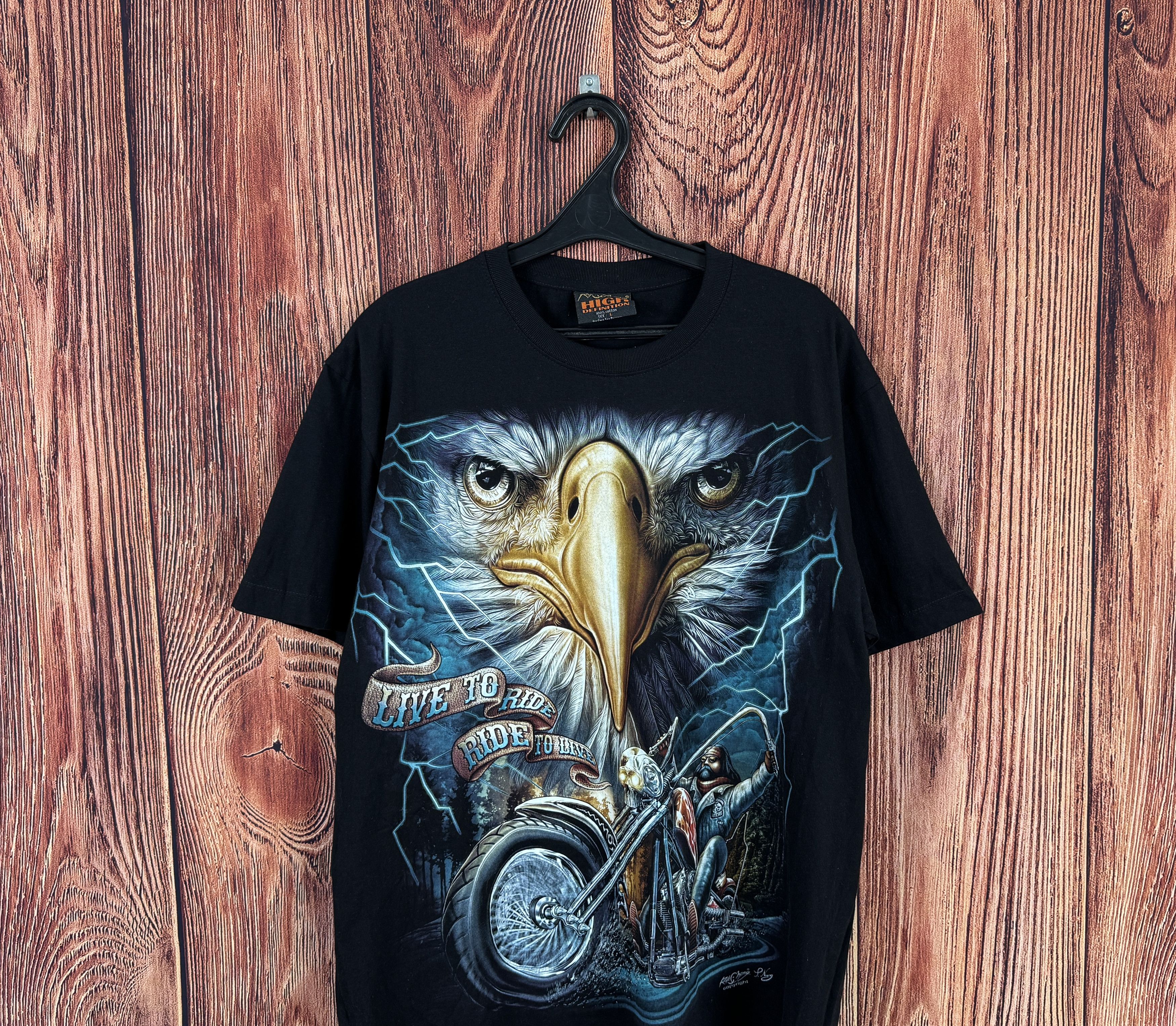 Other Rock Chang Live To Ride Black T-Shirt Size US L / EU 52-54 / 3 - 3 Thumbnail
