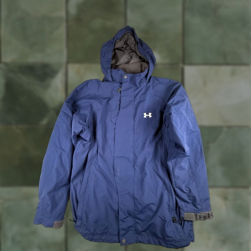 Under Armour Under Armour Mens Jacket Hooded Full Zip M Blue Regular Polyester Activewear Men's Medium Hooded Jacket Size US M / EU 48-50 / 2 - 1 Thumbnail