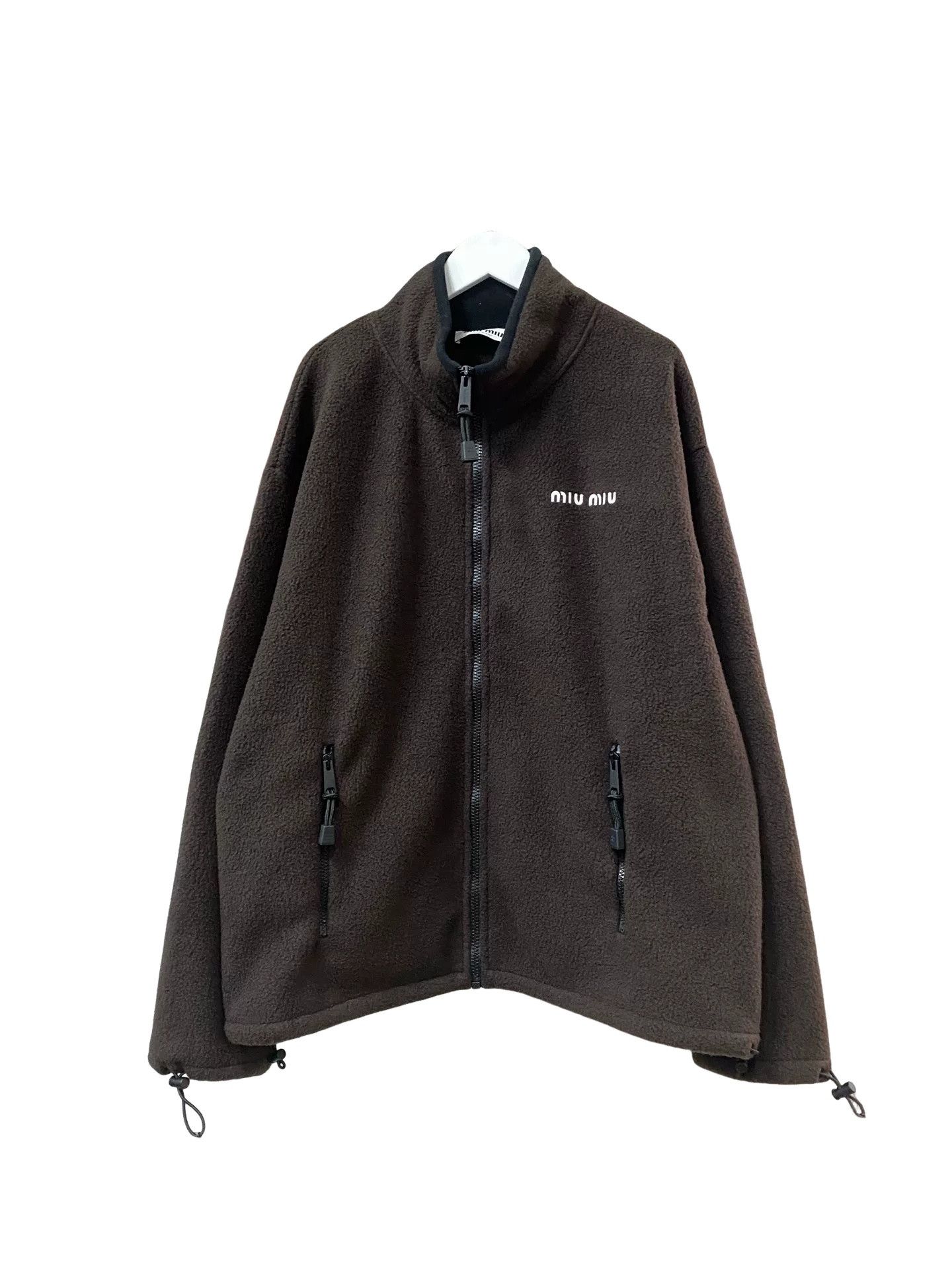 Miu Miu Miu Miu Brown Fleece Zip Up Jacket Size XS Size XS / US 0-2 / IT 36-38 - 1 Thumbnail