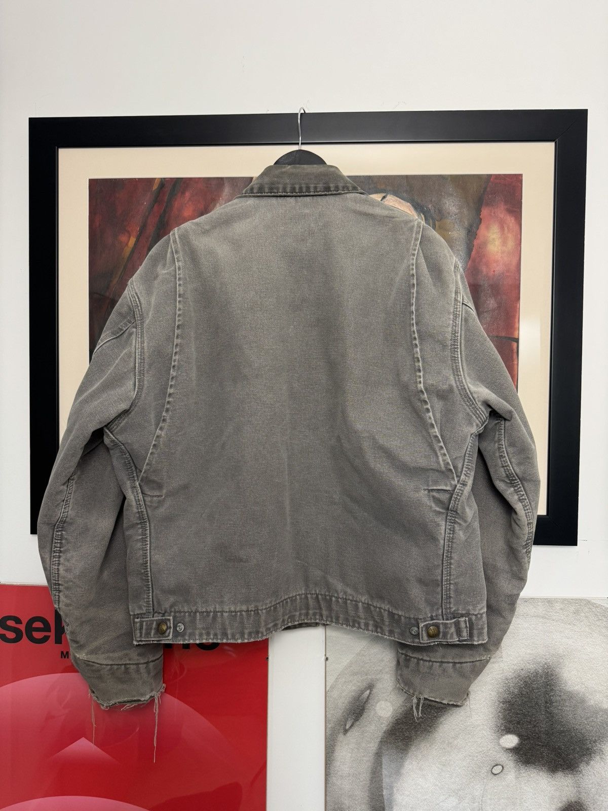 Carhartt RARE Vintage 90s Carhartt Detroit Jacket Grey Brown Faded Size US L / EU 52-54 / 3 - 5 Thumbnail