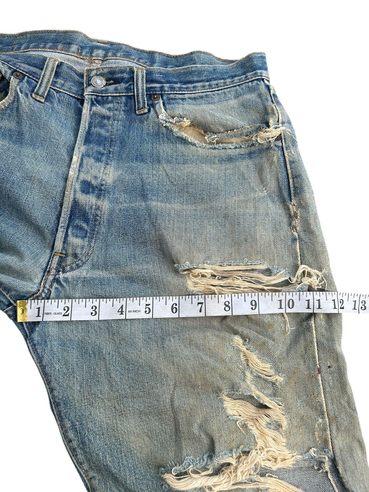 Levi's × Vintage 60s-70s THRASHED Levi's 6 Selvedge Vintage Denim Jeans Size US 32 / EU 48 - 19 Thumbnail