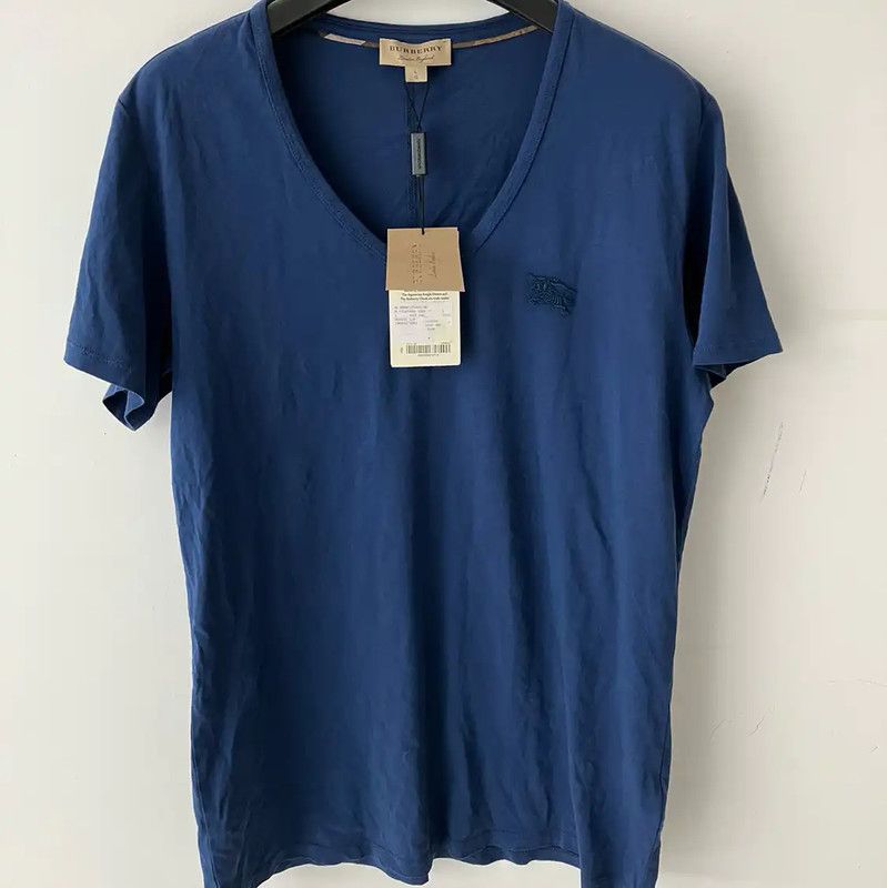 Burberry Burberry Blue Cotton Men's T-Shirt Size US L / EU 52-54 / 3 - 1 Thumbnail
