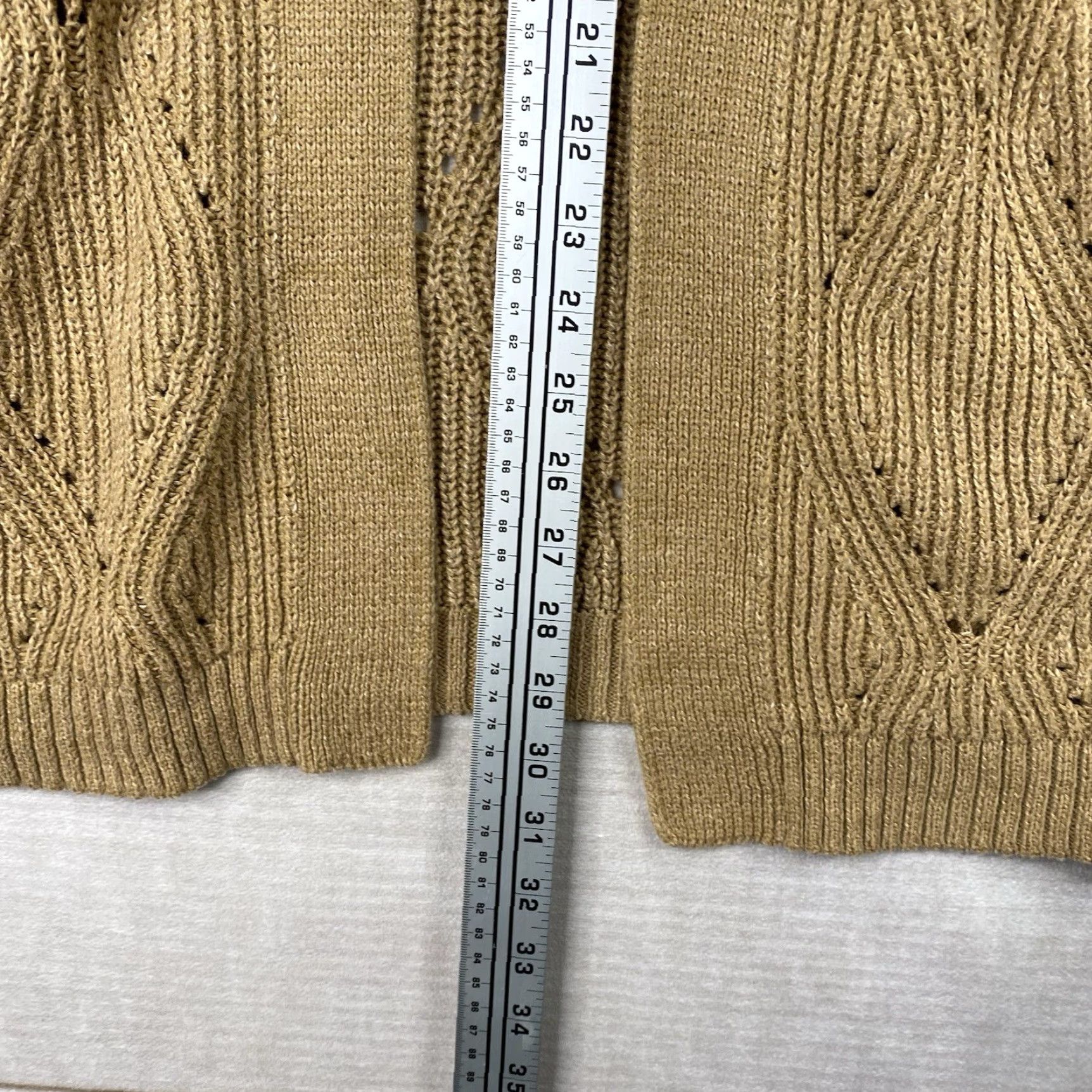 Vintage A New Day Cardigan Womens M Brown Cable Knit Open Front V-Neck Casual Autumn Winter - Sweater Mens? Size M / US 6-8 / IT 42-44 - 4 Thumbnail