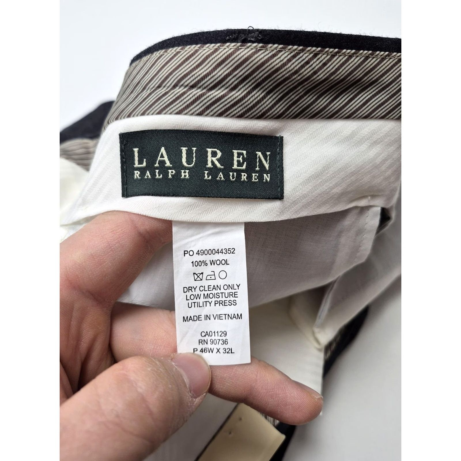 Ralph Lauren VINTAGE Lauren Ralph Lauren Dress Pants Mens 46x32 Gray Wool Flat Front NWT Office Size US 30 / EU 46 - 3 Thumbnail