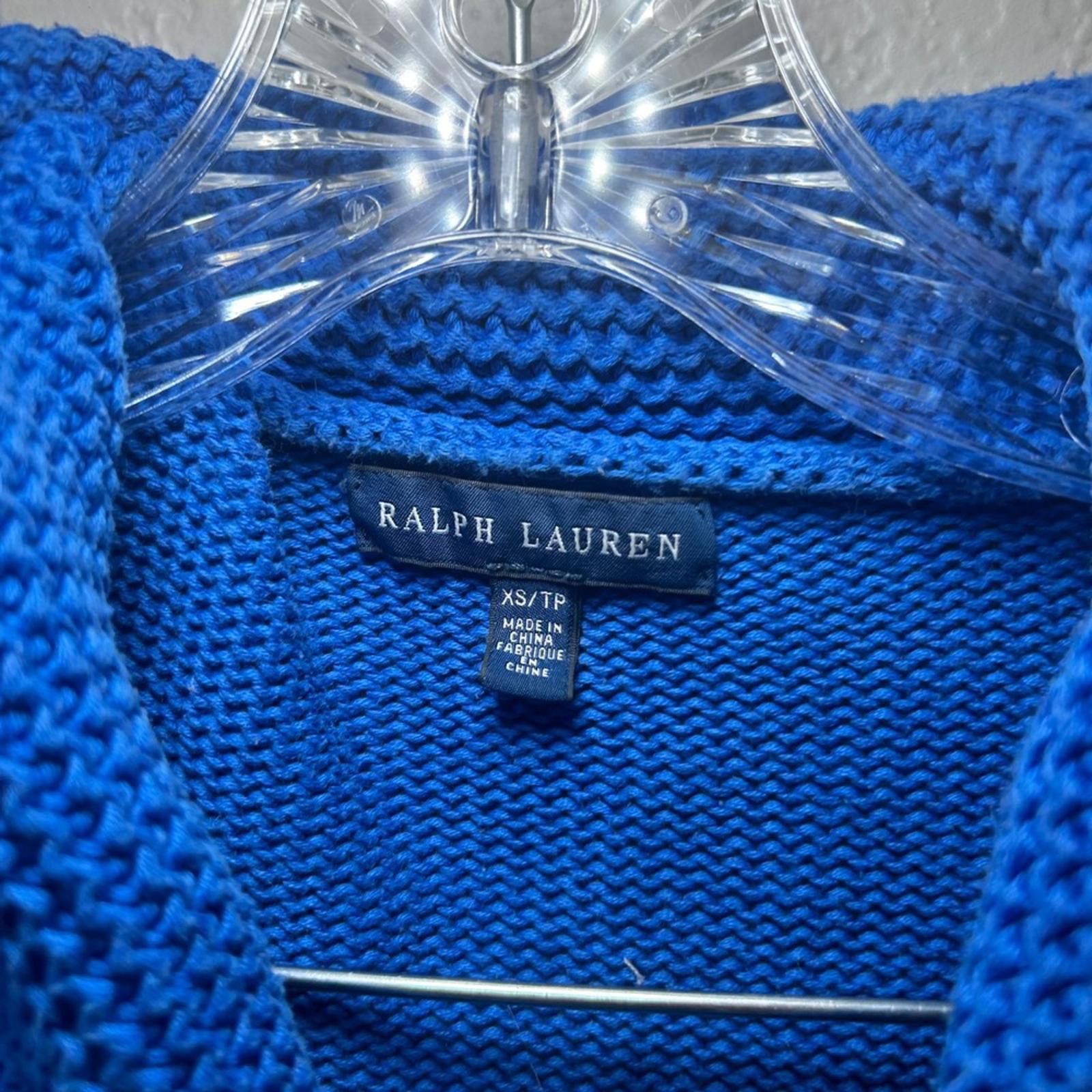 Polo Ralph Lauren Ralph Lauren Men's Blue Shawl Collar Knit Sweater Pony Logo Size US XS / EU 42 / 0 - 4 Thumbnail
