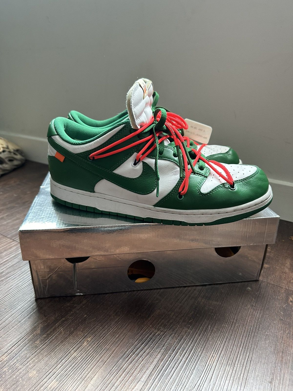 Nike × Off-White Off-White Dunks Pine Green Size US 12 / EU 45 - 2 Thumbnail