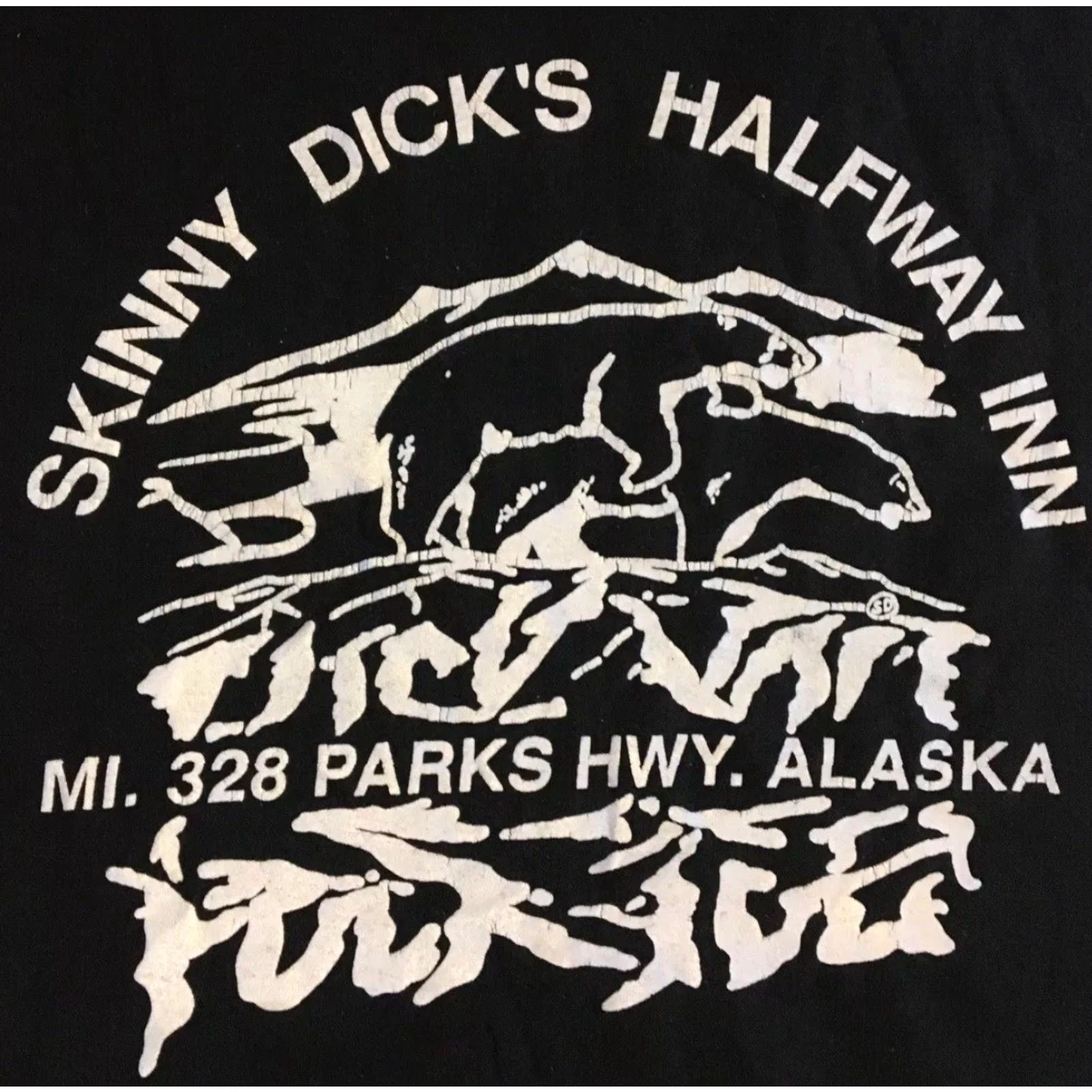 Vintage Vtg 90s Skinny Dick’s Halfway Inn Alaska Faded Shirt M Black Funny Crew Neck Short Sleeve Graphic Tee Mens Halloween Y2K Joke Size US M / EU 48-50 / 2 - 2 Thumbnail