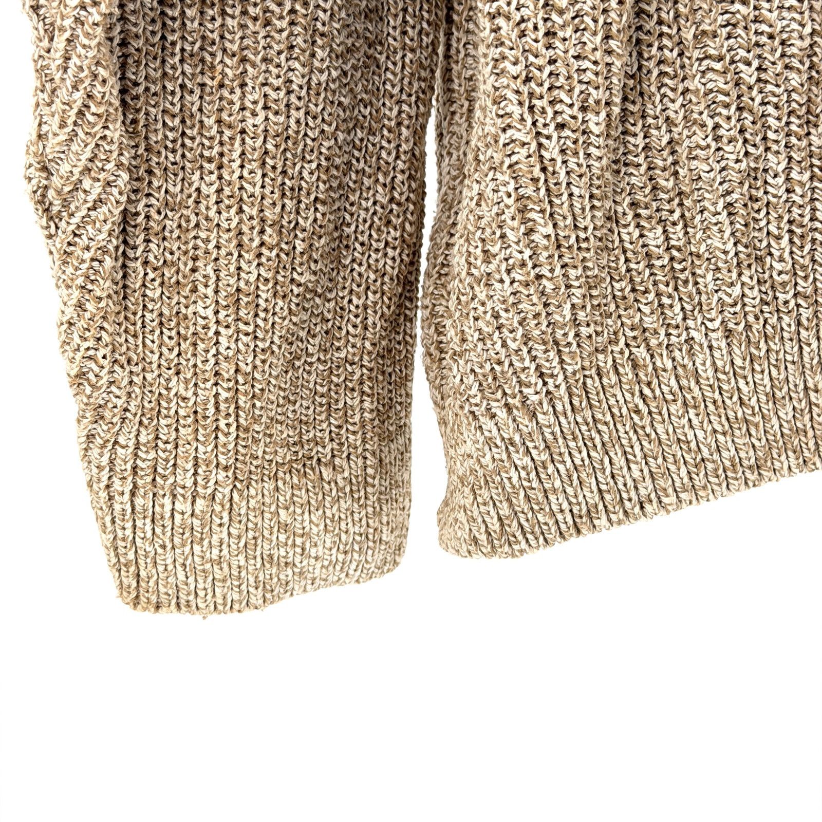 Eddie Bauer Vintage 90s Tan 100% Cotton Henley Marled Knit Sweater Size US XL / EU 56 / 4 - 4 Thumbnail