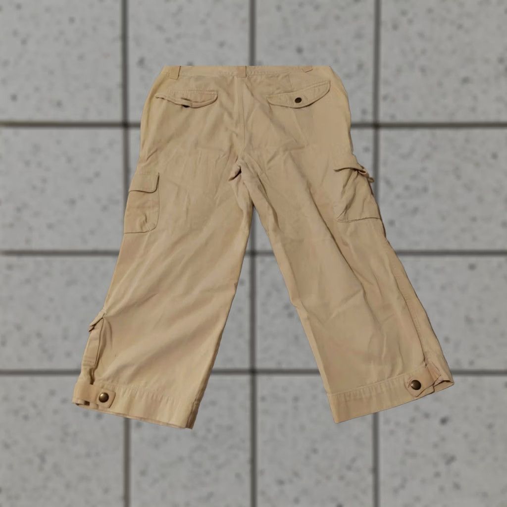 Vintage Womens Polo Ralph Lauren Cargo Pants 10 Cotton Khaki Slack Chino Capri Size 32" / US 10 / IT 46 - 1 Thumbnail