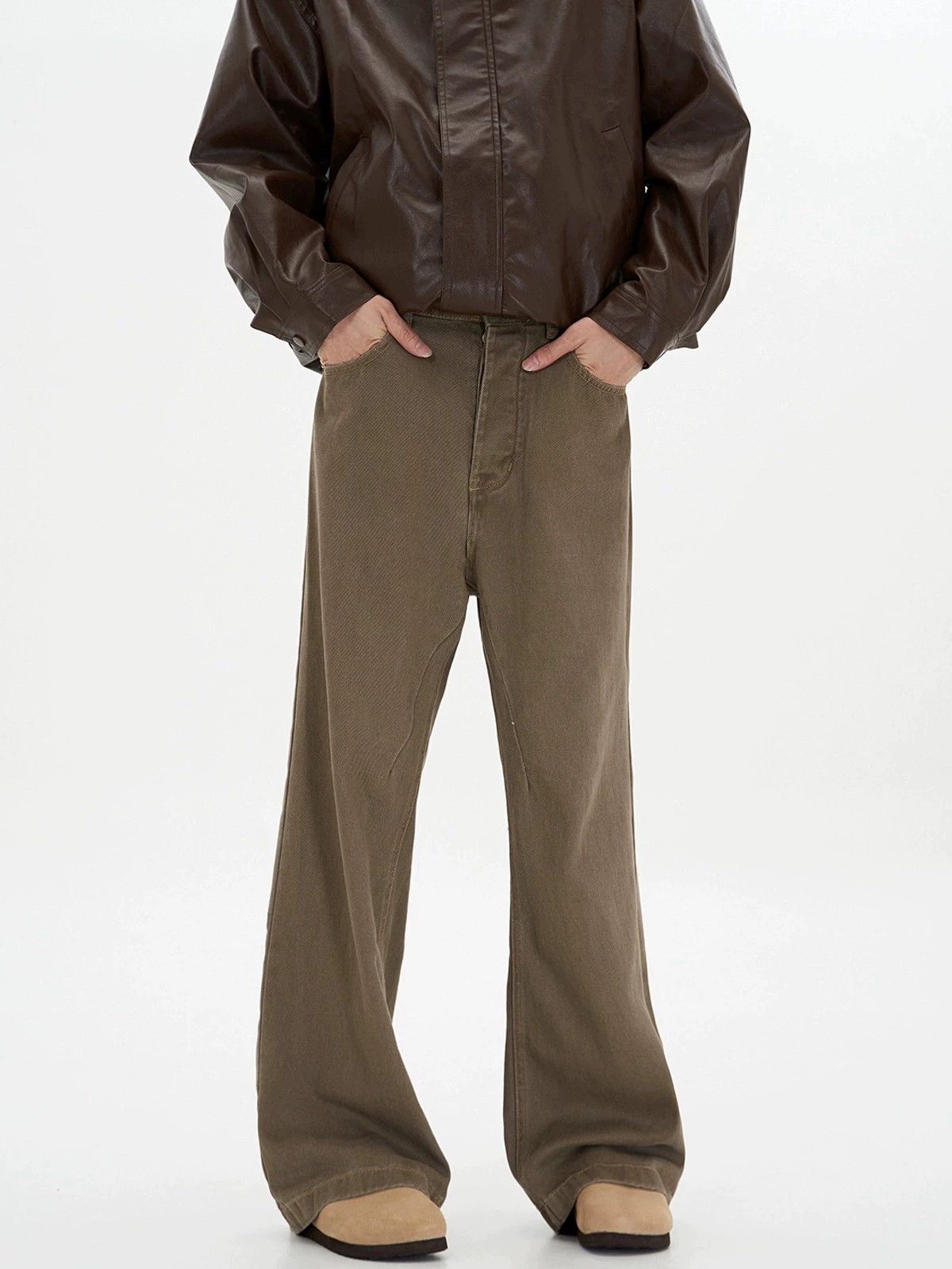 Jean Retro versatile Maillard men's straight brown jeans Size US 32 / EU 48 - 2 Thumbnail