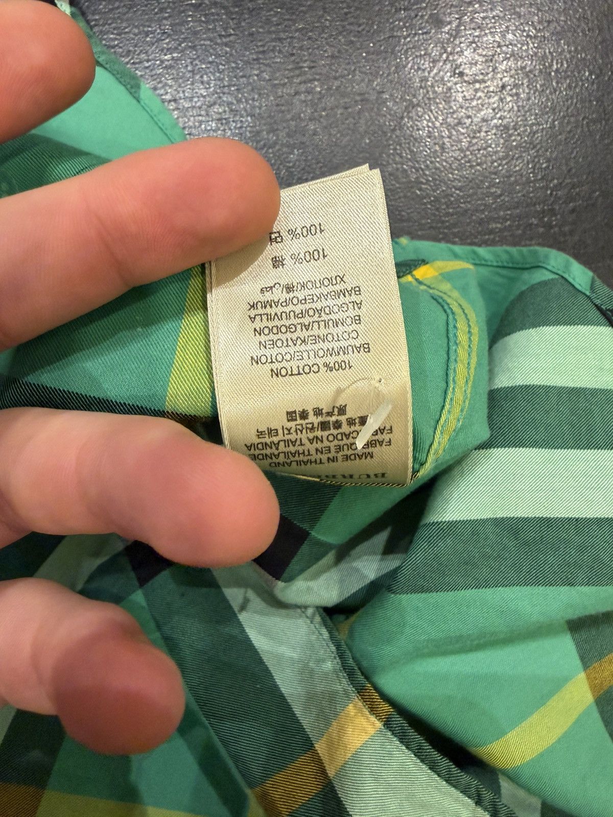 Burberry Burberry Brit Green Plaid Button Down Shirt Size US L / EU 52-54 / 3 - 6 Thumbnail