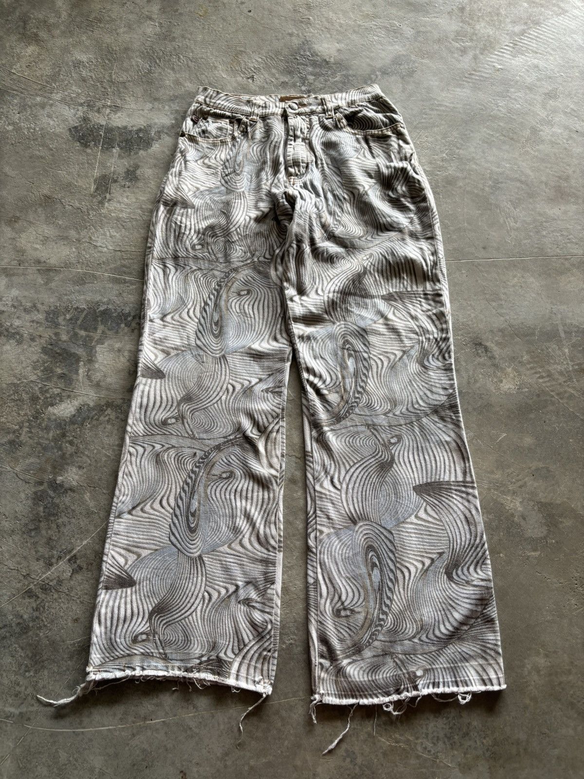 Other flared crest jeans zebra illusion art cavalli inspired Size US 28 / EU 44 - 1 Thumbnail