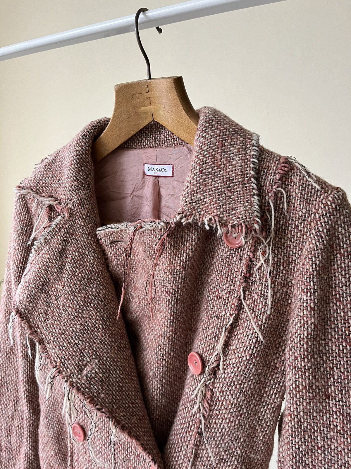MAX&Co. × Max Mara Rare 💥 Max & Co by Max Mara Tweed Coat Size XS / US 0-2 / IT 36-38 - 1 Thumbnail