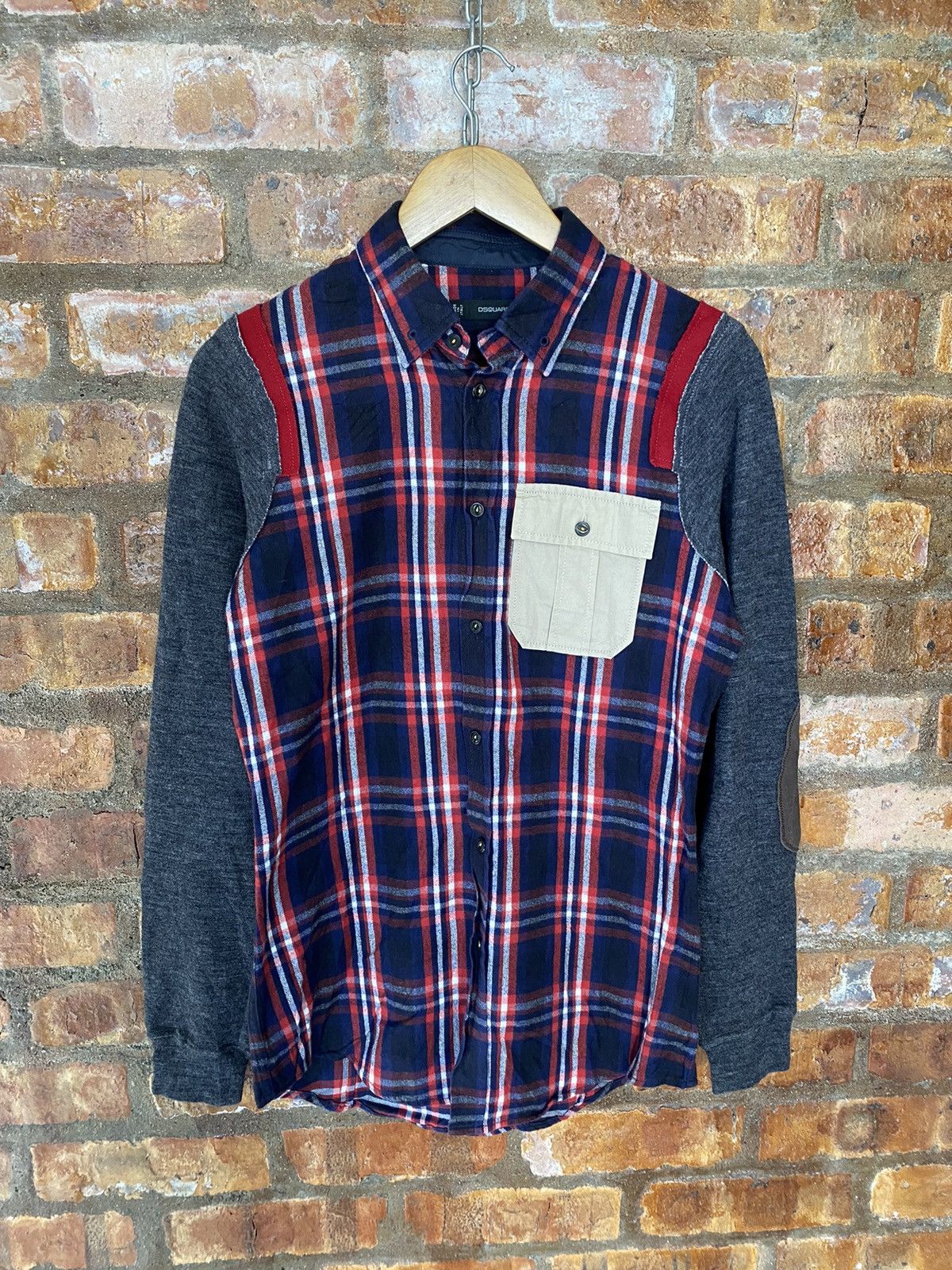 Dsquared2 AW11 Shadow Flannel hybrid leather trim button uo Size US M / EU 48-50 / 2 - 2 Thumbnail