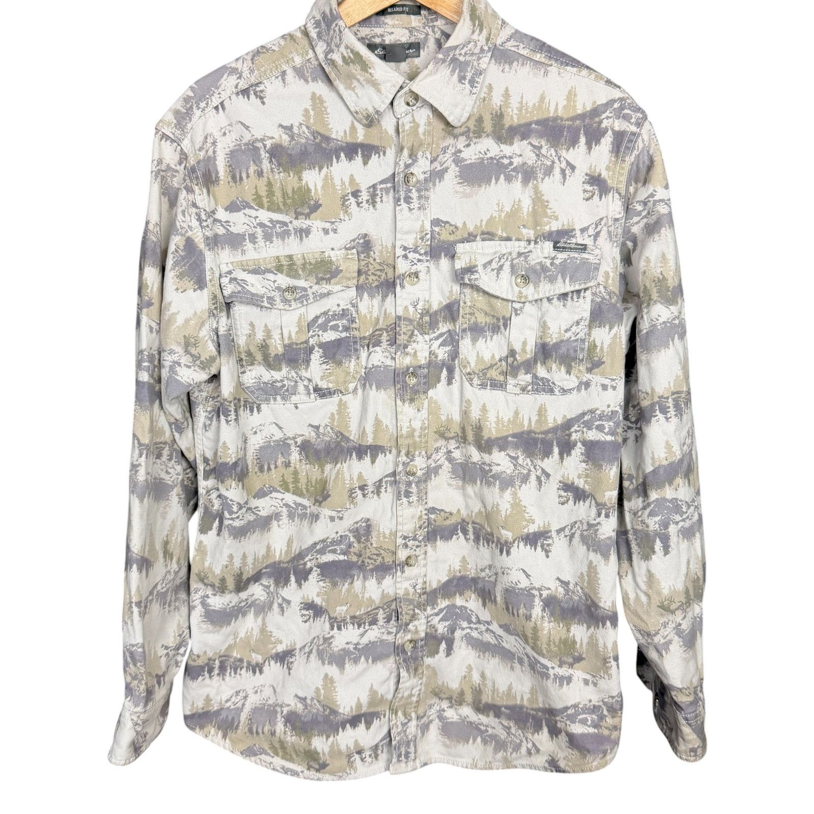 Eddie Bauer Eddie Bauer Sport Shop Men's Medium Scenic Mountain LS Shirt Size US M / EU 48-50 / 2 - 9 Thumbnail