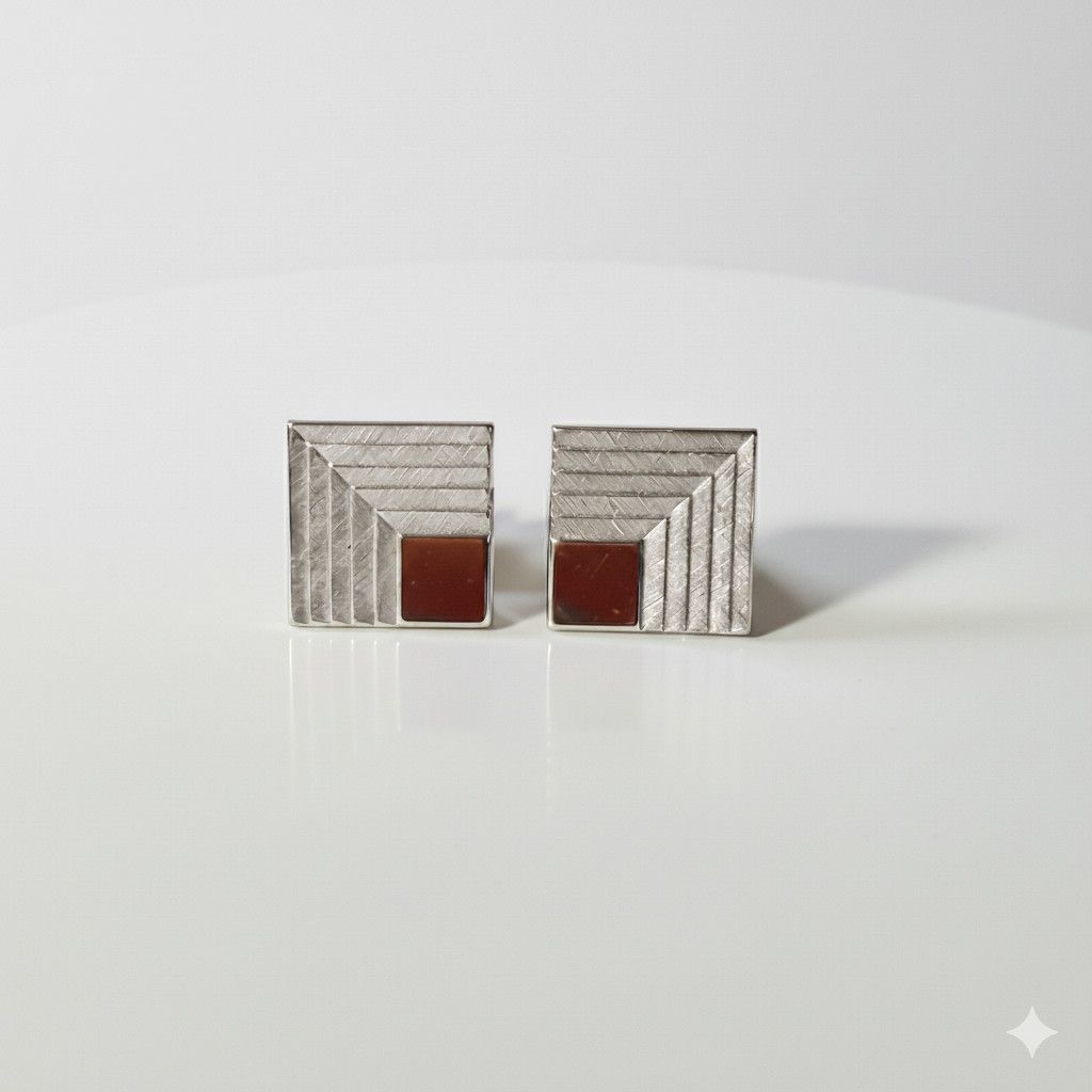 Other Swank Cufflinks Silver Tone Geometric Stepped Polished Size ONE SIZE - 3 Thumbnail