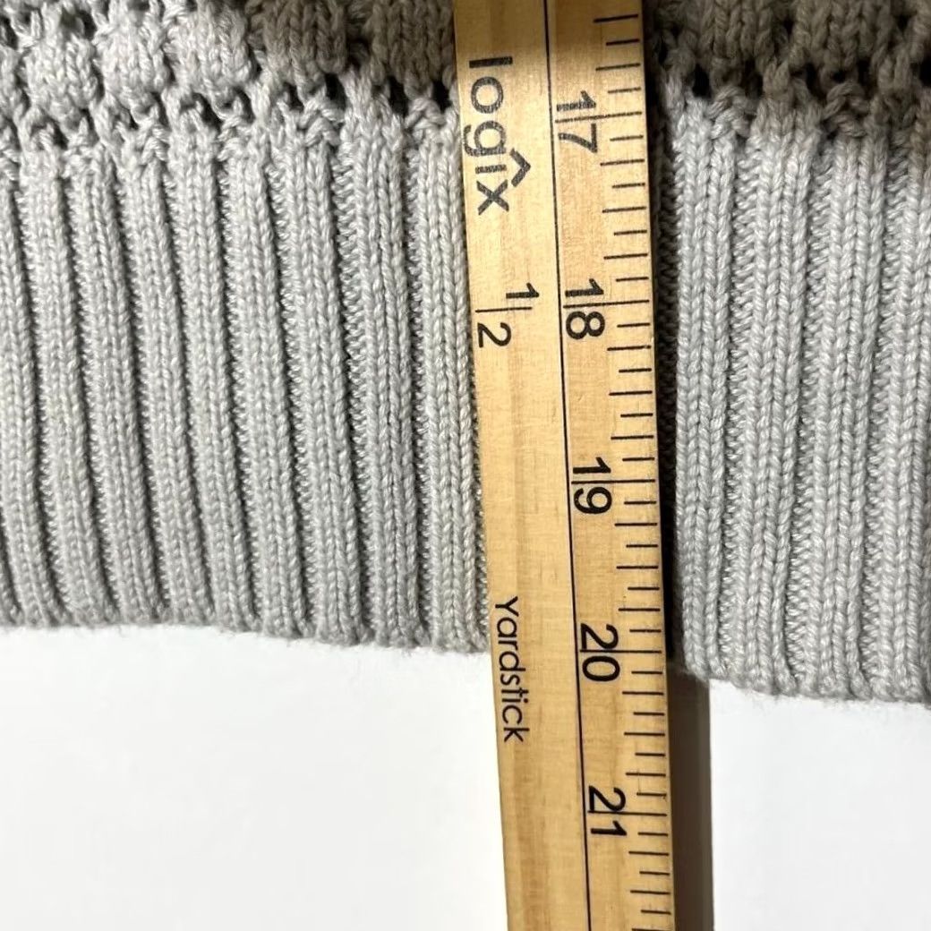 Lucky Brand Lucky Brand Gray Crochet Knit Puff Sleeve Pullover Sweater Womens Size L Size L / US 10 / IT 46 - 6 Thumbnail