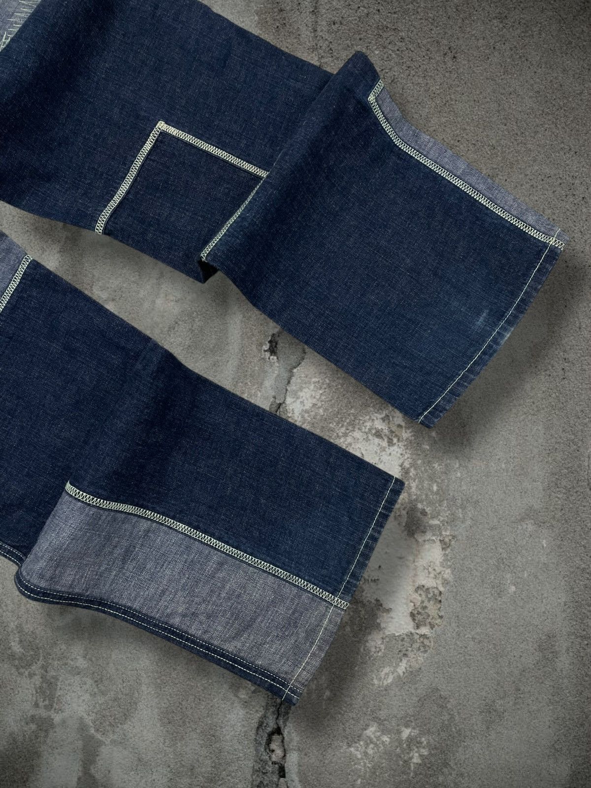 Japanese Brand Vintage 1990s Japan Designer Phat Farm Patchwork Denim Size US 32 / EU 48 - 13 Thumbnail