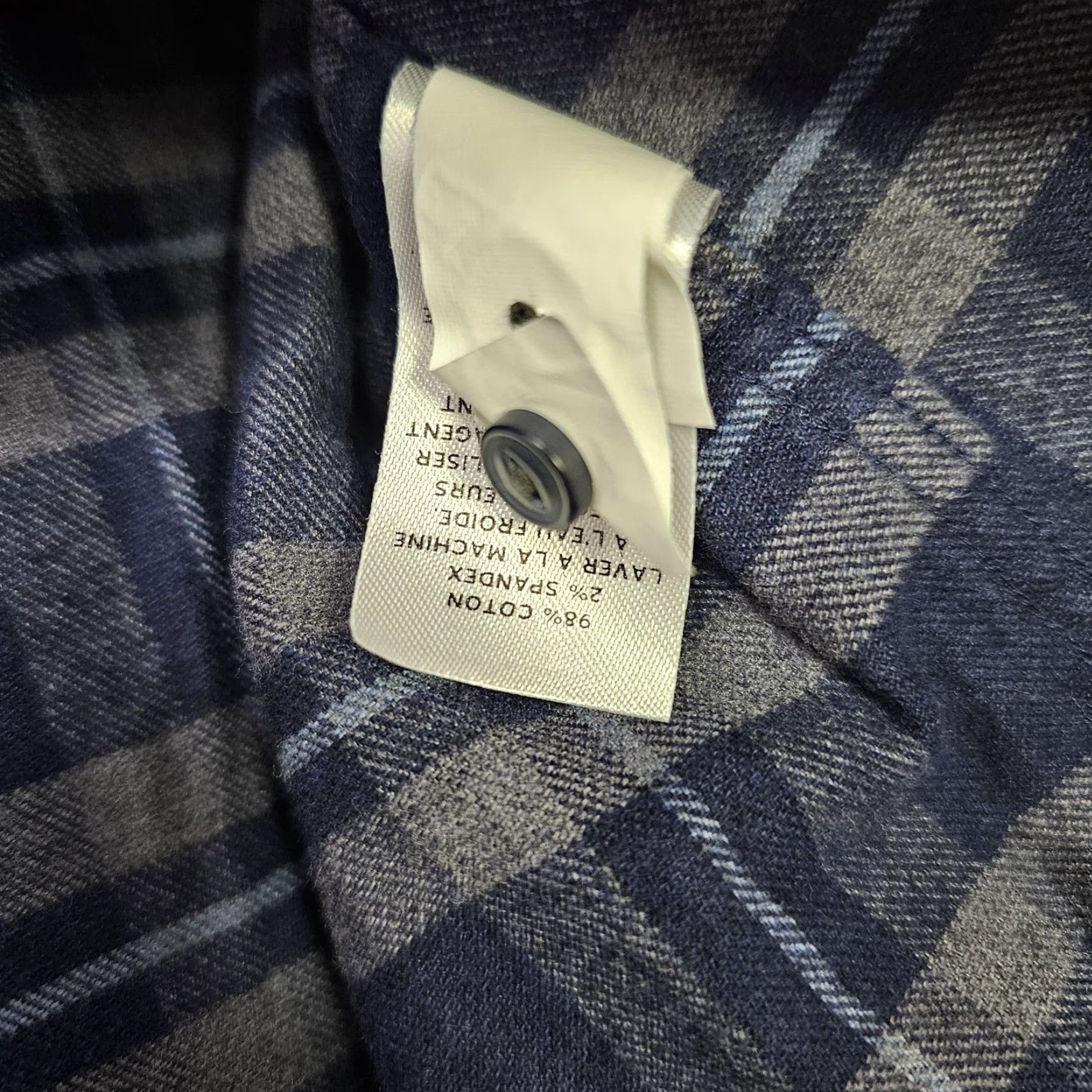 Nordstrom Nordstrom Men's Shop Shirt Navy Gray Stretch Flannel Plaid Button-Up Long Sleeve S Small Cotton Spandex Pocketed Size US S / EU 44-46 / 1 - 5 Thumbnail