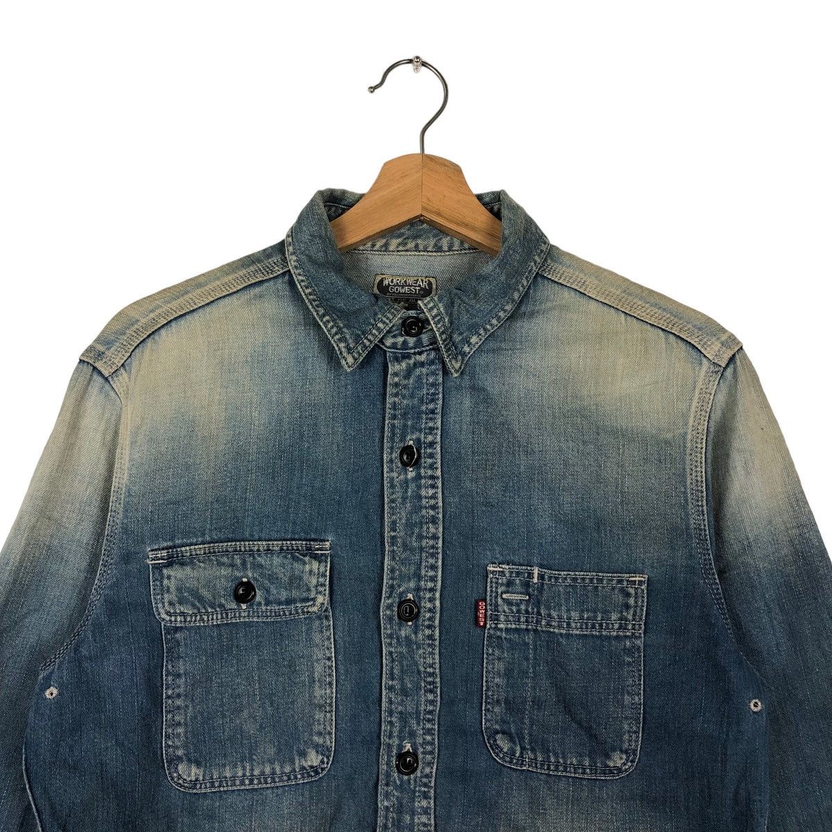 Japanese Brand 🔥90’s Work Wear Gowest Art of Blues Chambray Jacket Denim Size US M / EU 48-50 / 2 - 3 Thumbnail