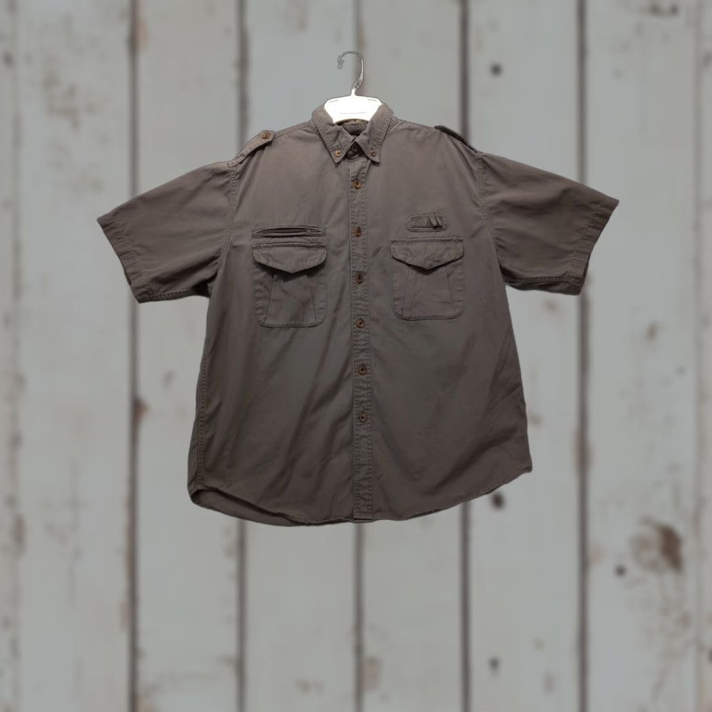 Vintage Cabela's Men Button Down Shirt Outdoor Active Casual Travel Workwear Cotton Gray L Regular Short Sleeve Size US L / EU 52-54 / 3 - 1 Thumbnail