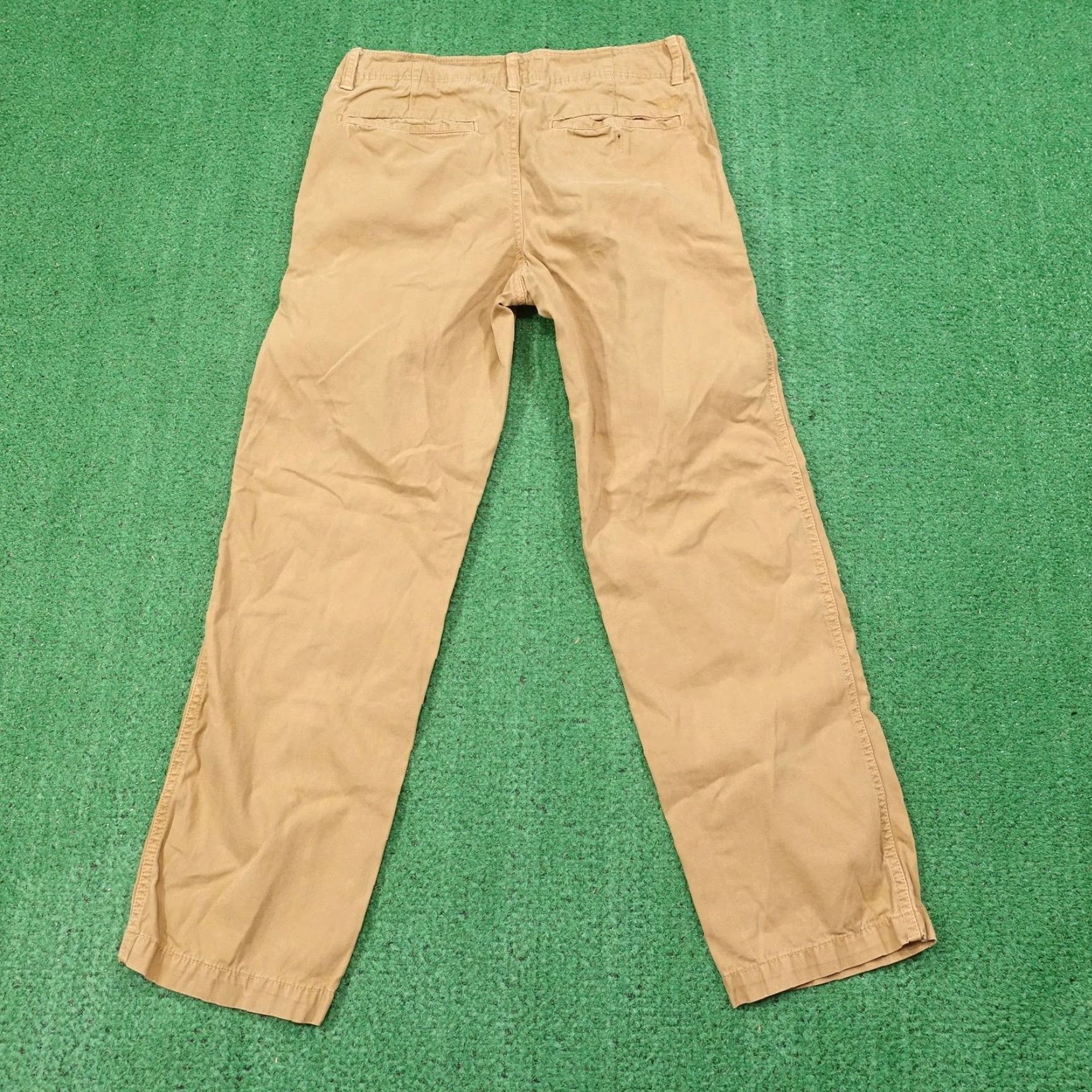 American Eagle Outfitters AMERICAN EAGLE OUTFITTERS Chino Pants Mens 28x30 Relaxed Straight Beige Khaki Size US 28 / EU 44 - 4 Thumbnail