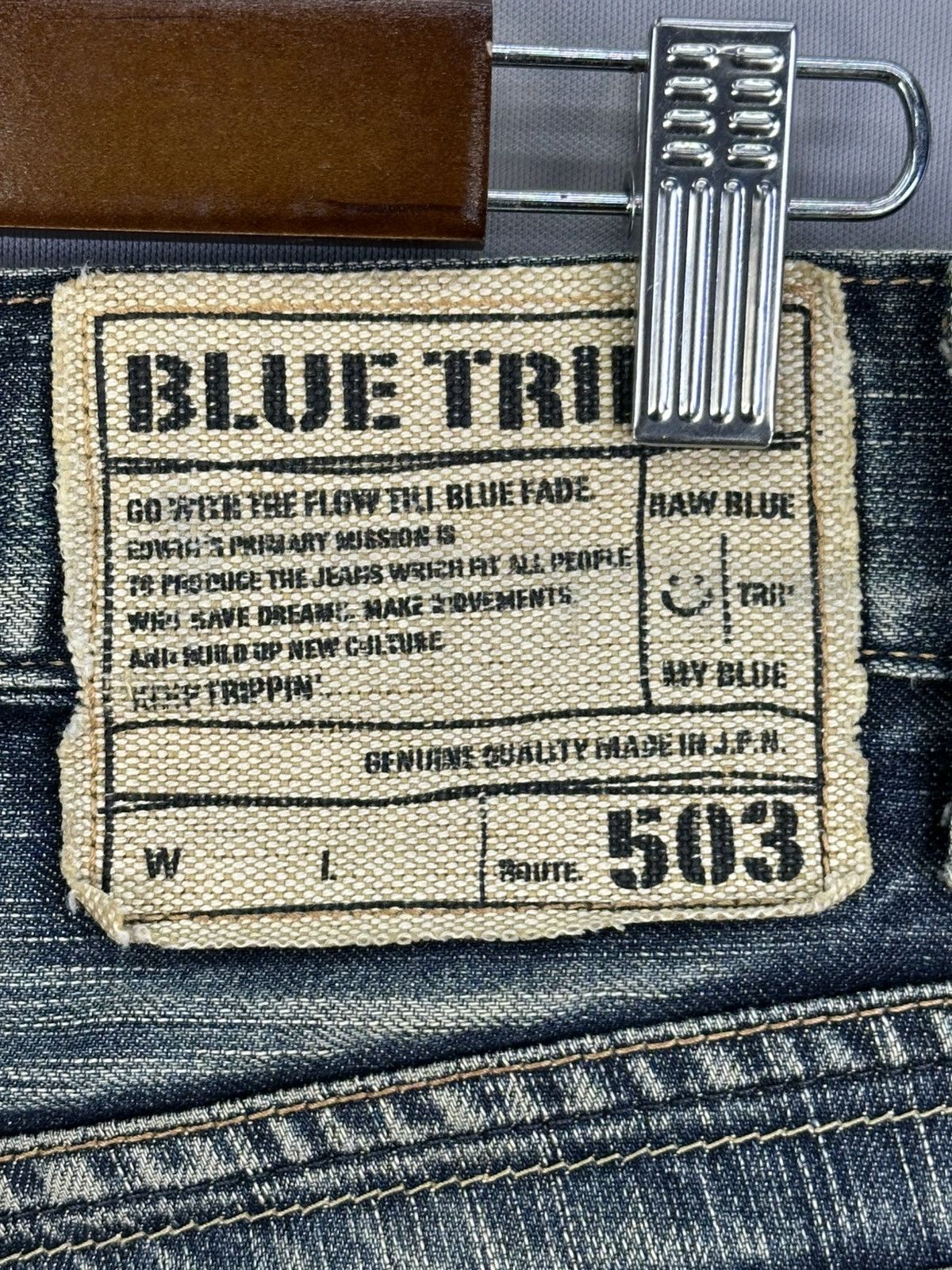 Kapital Edwin 503 Blue Trip Distressed Denim Jeans Size US 32 / EU 48 - 14 Thumbnail
