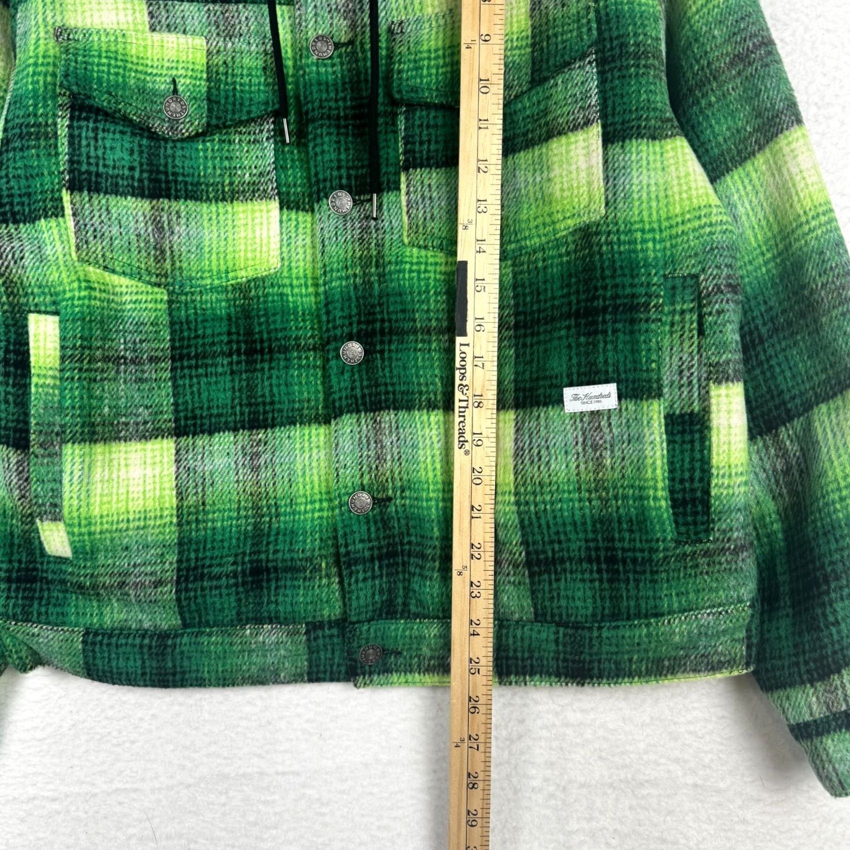 The Hundreds The Hundreds Hoodie Jacket Green Plaid Layered Coat Overcoat Hooded Men M Regular Spring Fall Winter Climate Streetwear Size US M / EU 48-50 / 2 - 5 Thumbnail