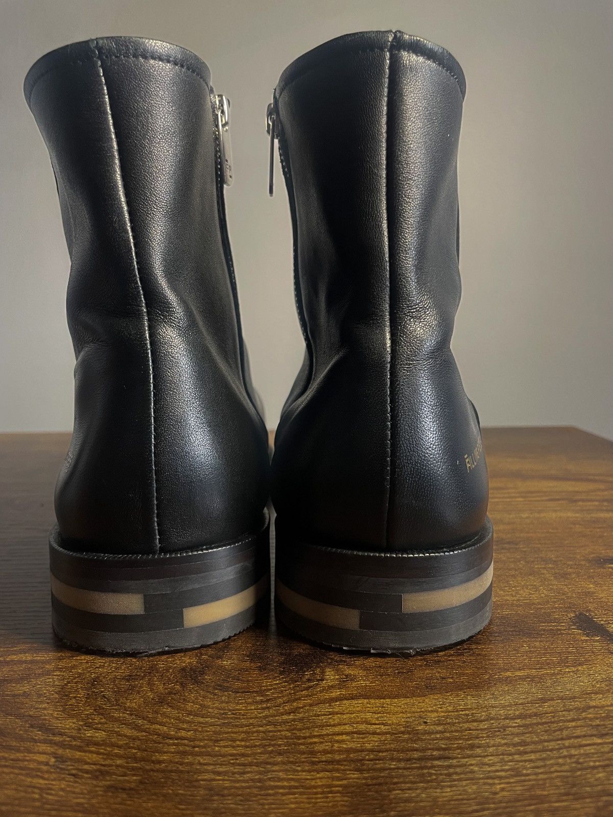 Filling Pieces Filling Pieces Western Ankle Zip-Up Leather Black Boots Size US 13 / EU 46 - 5 Thumbnail