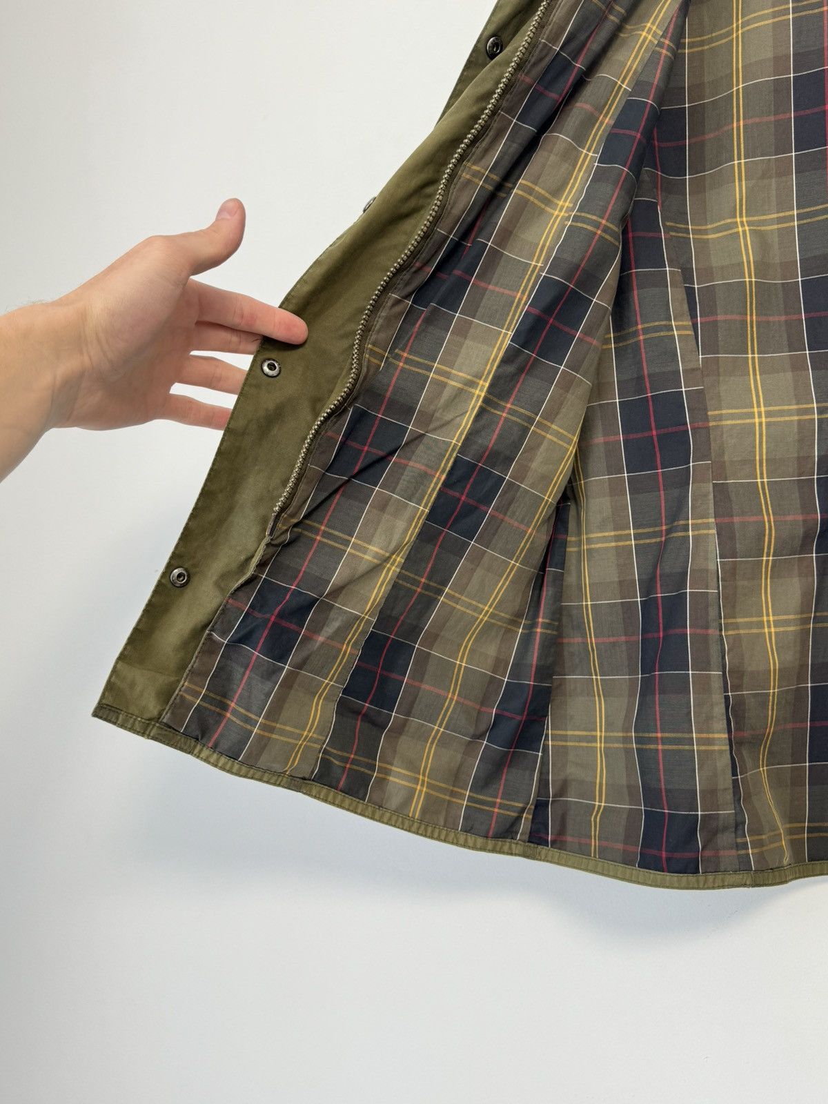 Barbour Women’s Barbour L1091 Utility Waxed Olive Jacket Wax Coat Size M / US 6-8 / IT 42-44 - 14 Thumbnail