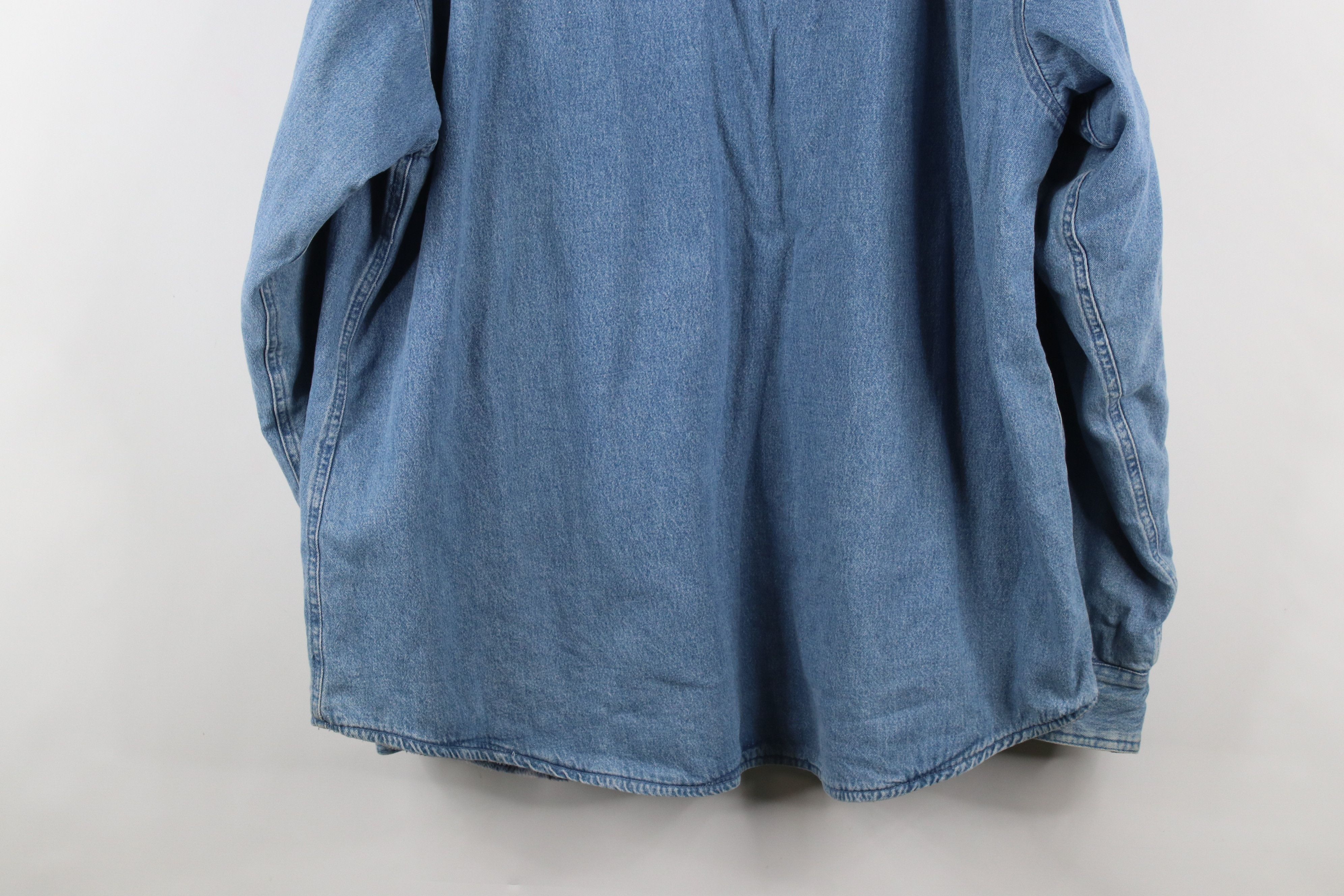 Vintage Vintage 90s Streetwear Fleece Lined Denim Jean Shirt Jacket Size US XL / EU 56 / 4 - 14 Thumbnail