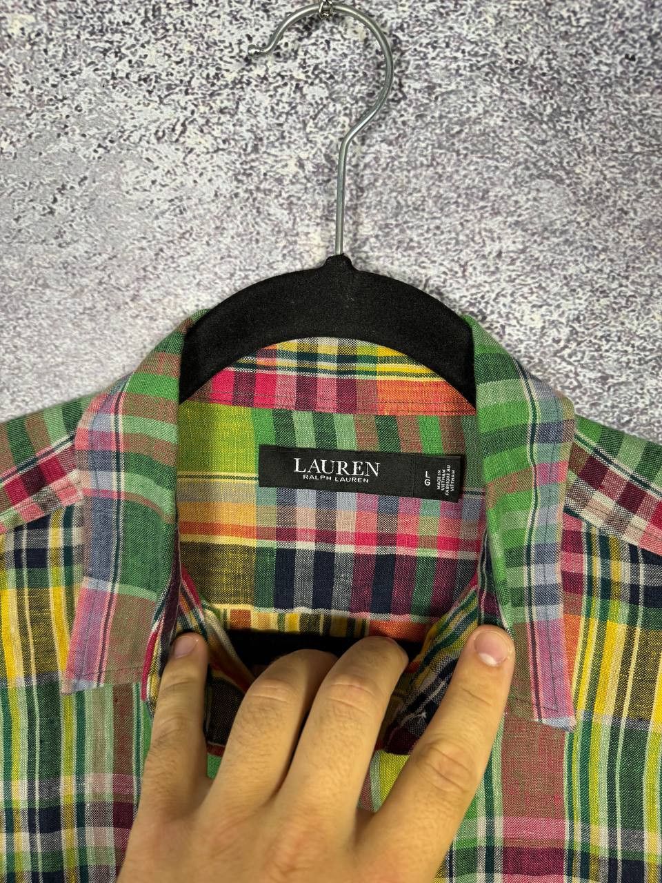 Polo Ralph Lauren Lauren Ralph Lauren 100% Linen Check Shirt Button Up Large Size US L / EU 52-54 / 3 - 8 Thumbnail