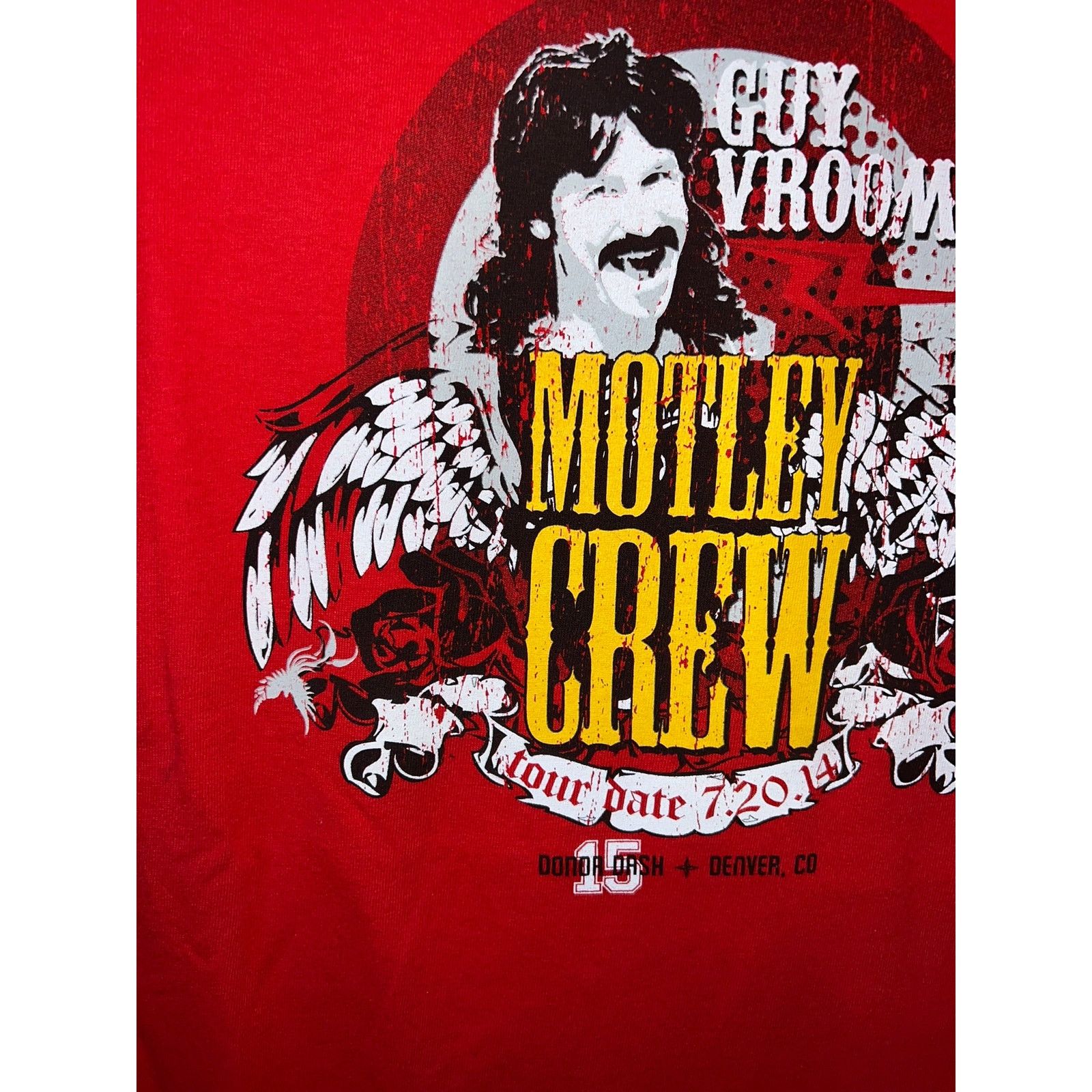Gildan Guy Vrooms Shirt Motley Crew Tour Tee Red Graphic L Large Size US L / EU 52-54 / 3 - 3 Thumbnail